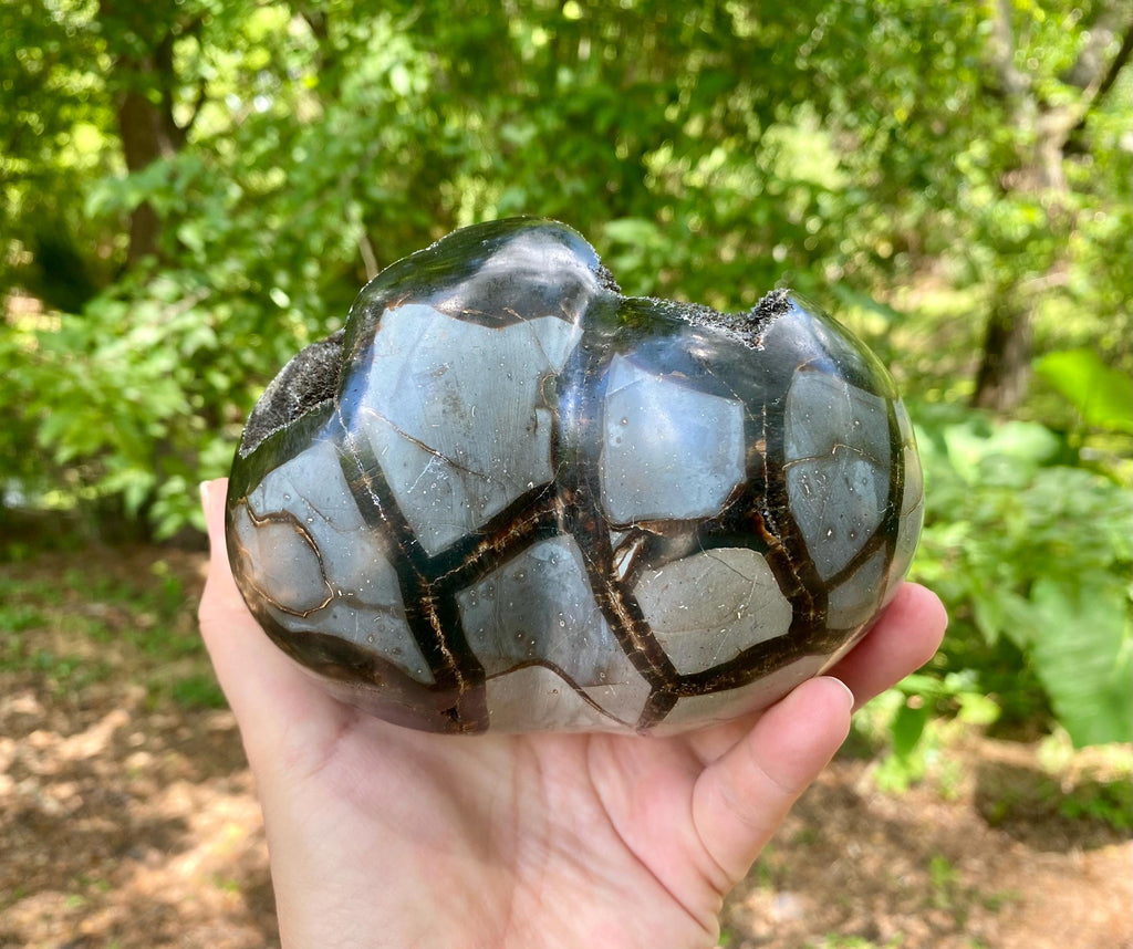 XL Septarian Heart Crystal: Madagascar Dragon Egg Stone, Druzy Cluster
