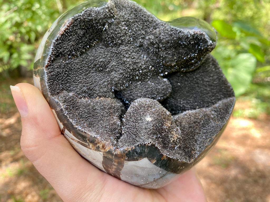XL Septarian Heart Crystal: Madagascar Dragon Egg Stone, Druzy Cluster