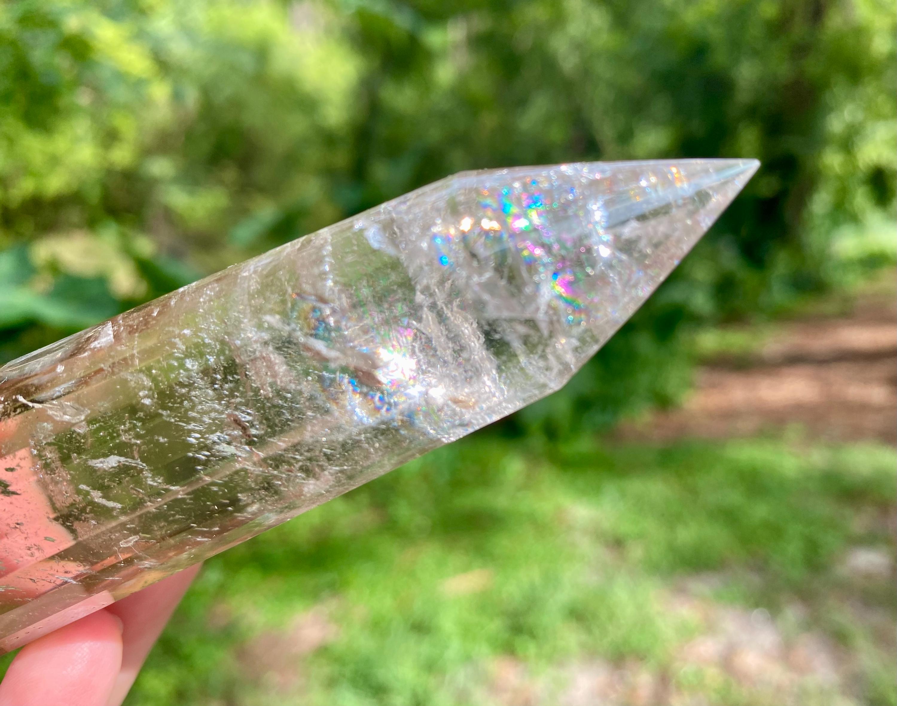 Vogel Cut Smoky Quartz Crystal Wand: Reiki Healing Energy Tool