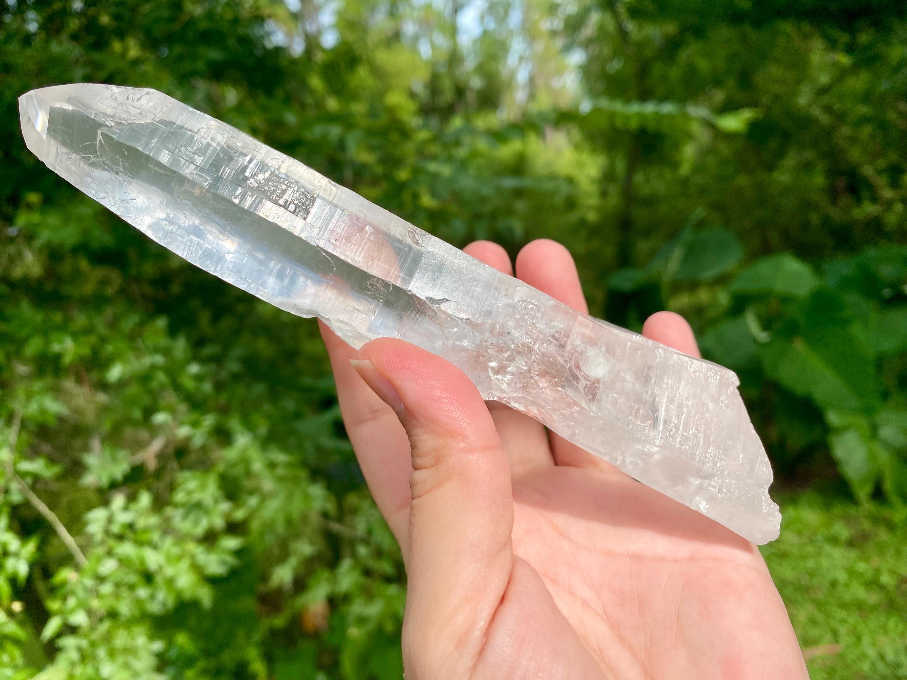 Large Diamantina Quartz Crystal Wand: 362g Laser Point