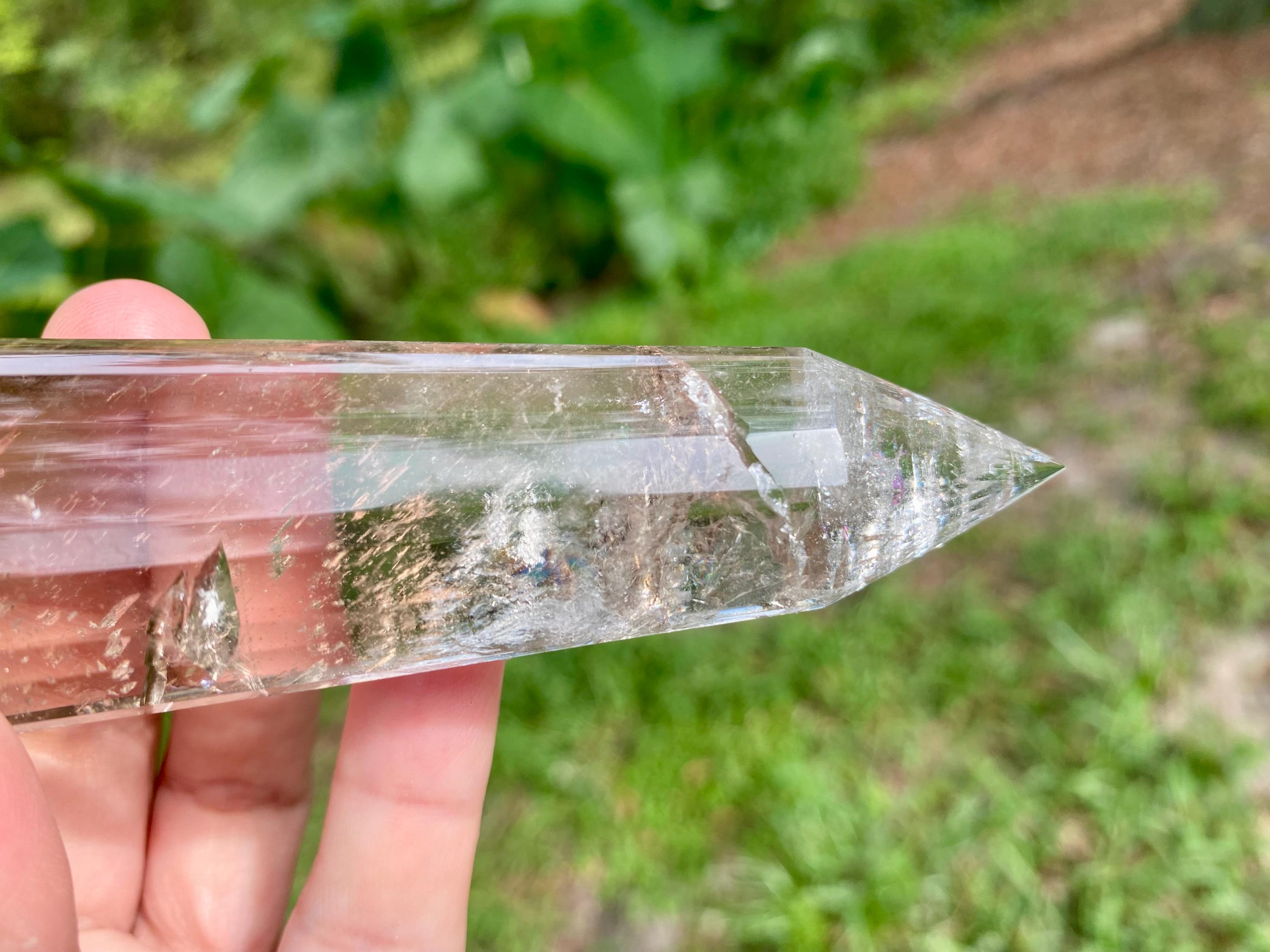 Vogel Cut Smoky Quartz Crystal Wand: Reiki Healing Energy Tool
