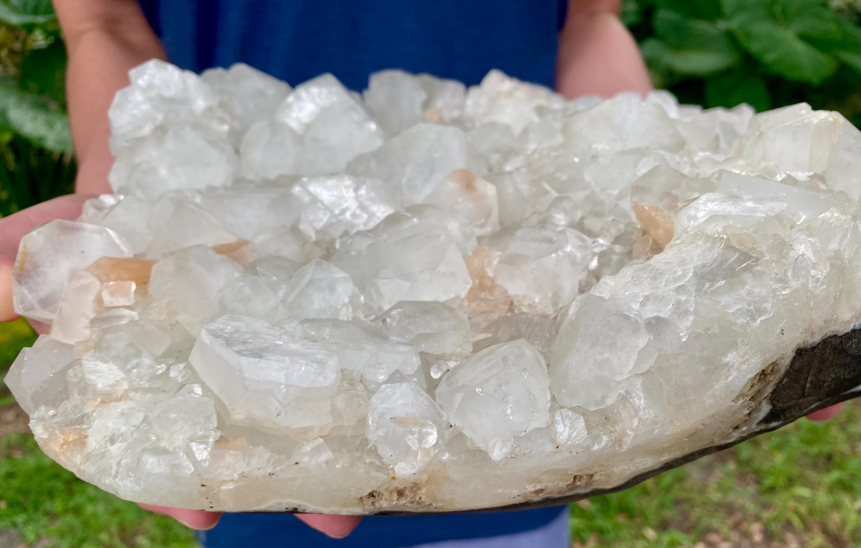 Rare Apophyllite Crystal Cluster with stilbite inclusions, Unique specimen worthy of being displayed anywhere.