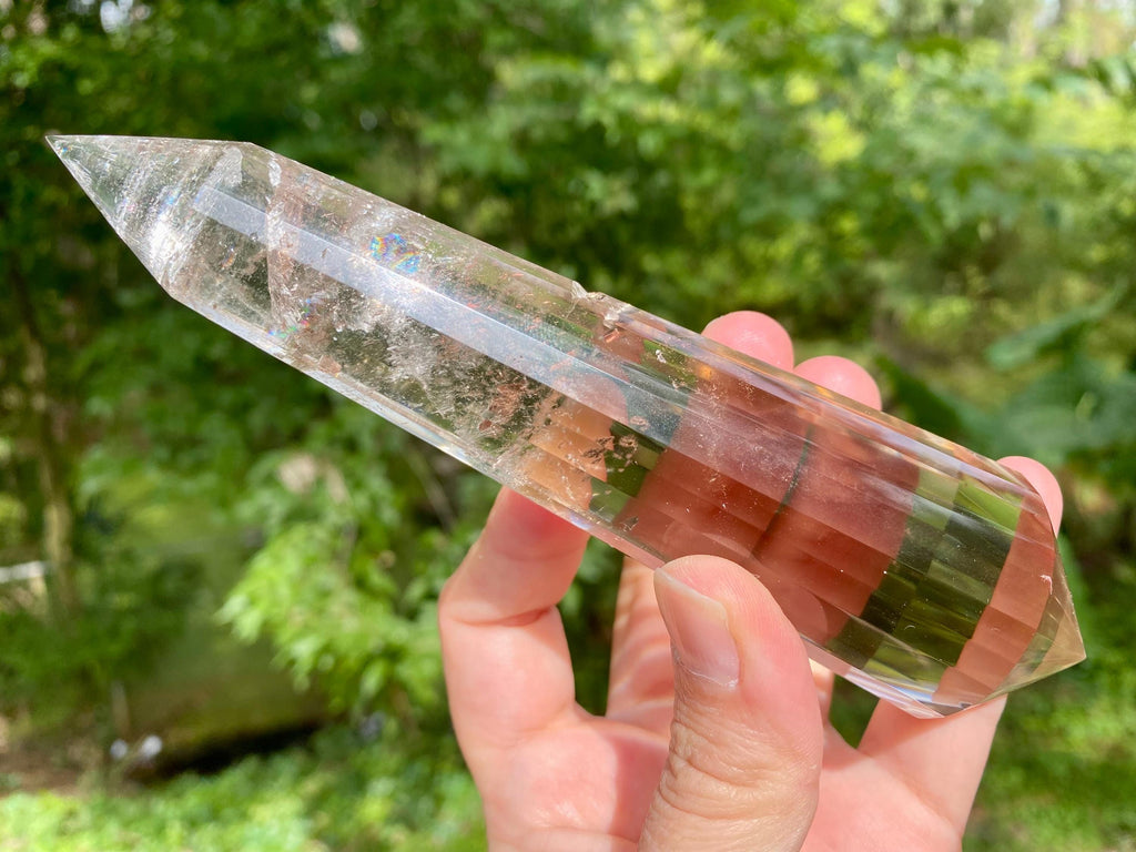 Vogel Cut Smoky Quartz Crystal Wand: Reiki Healing Energy Tool