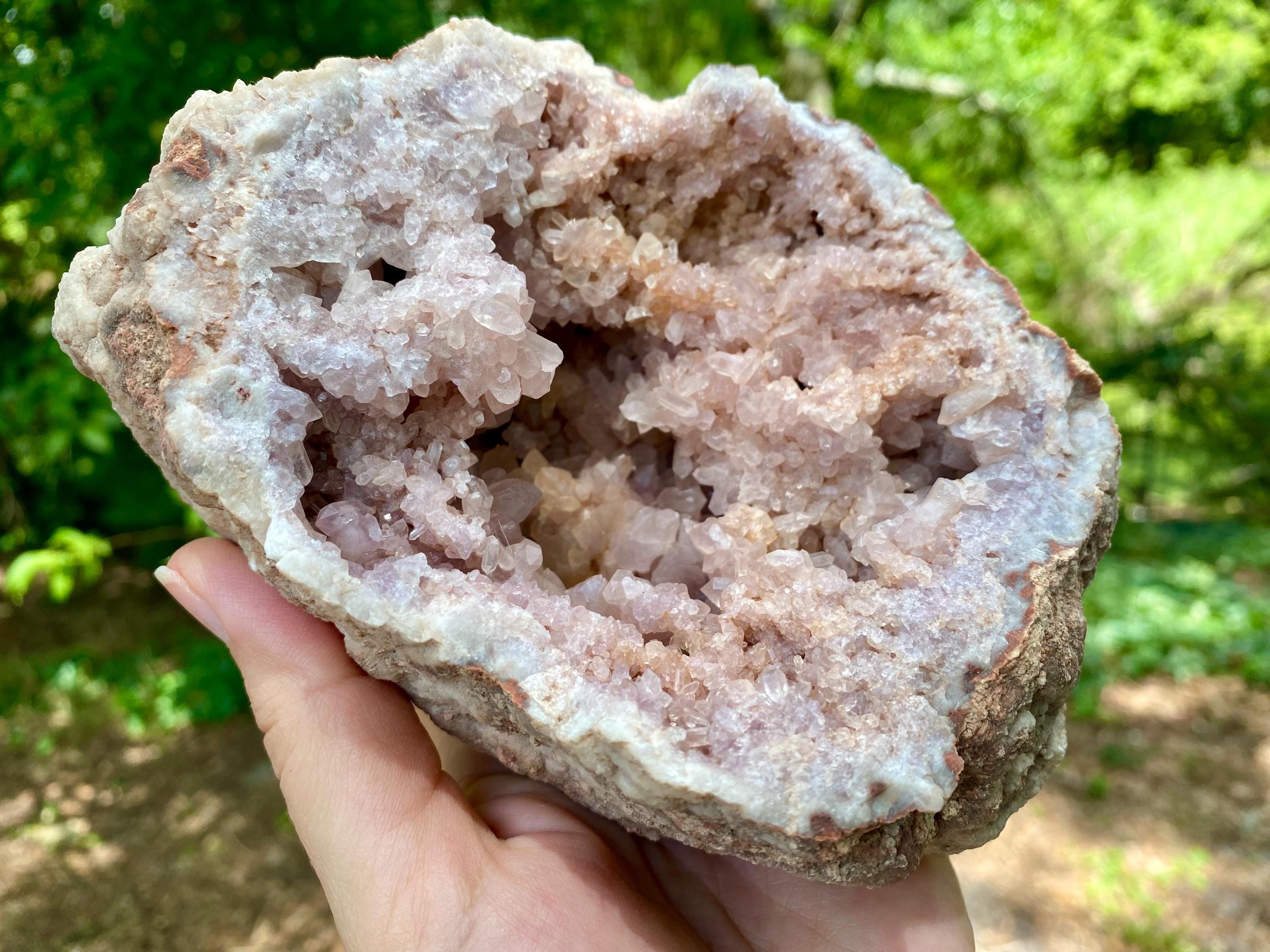 Raw Pink Amethyst Cluster: Extra Large Crystal Geode, 974 grams