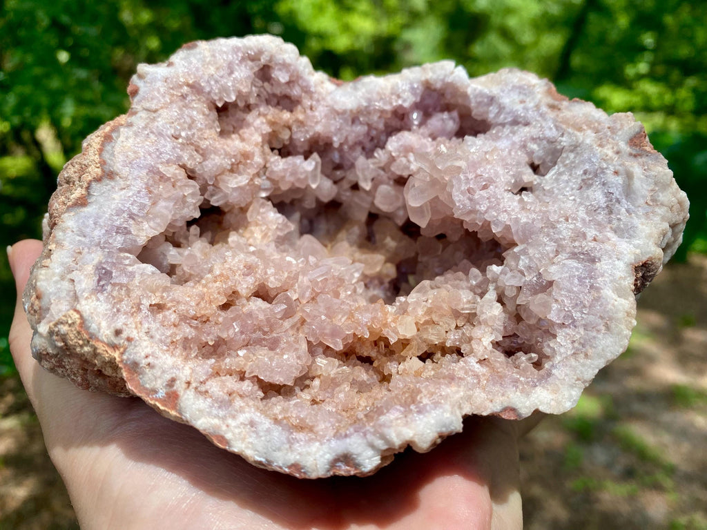 Raw Pink Amethyst Cluster: Extra Large Crystal Geode, 974 grams