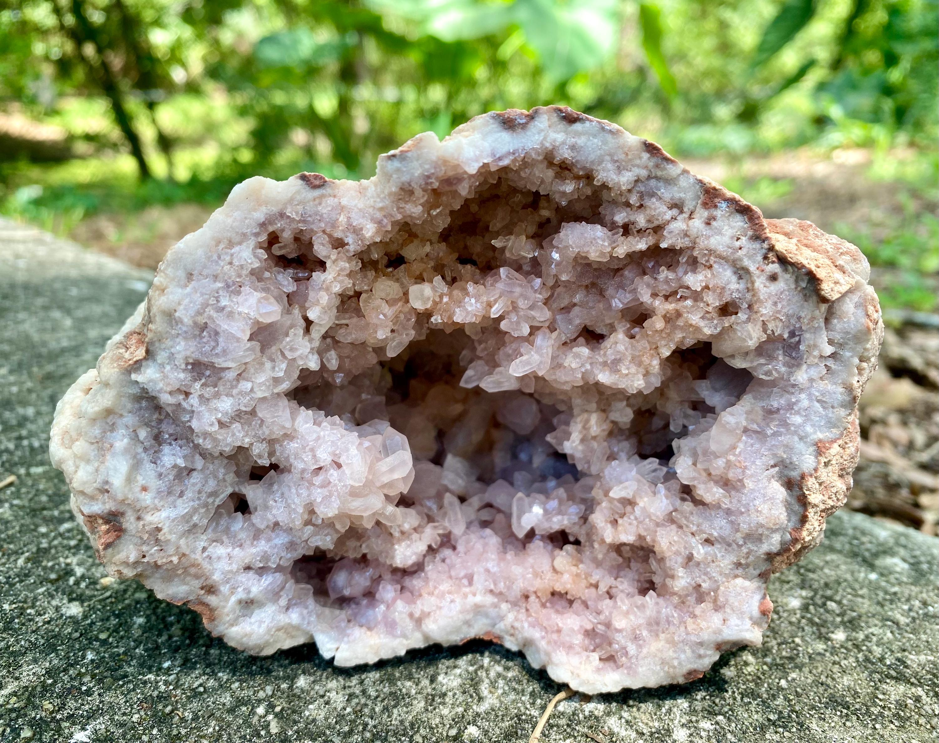 Raw Pink Amethyst Cluster: Extra Large Crystal Geode, 974 grams