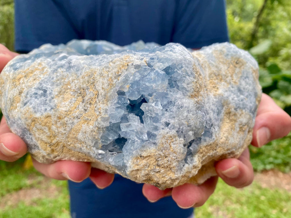 Extra Large Celestite Cluster. Magnificent Blue Celestite Geode.