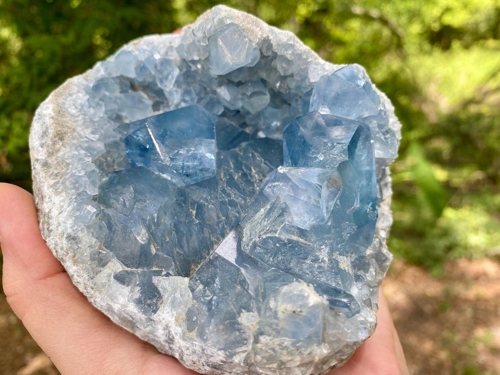 Raw Celestite Crystal Cluster: Madagascar Blue Healing Stone
