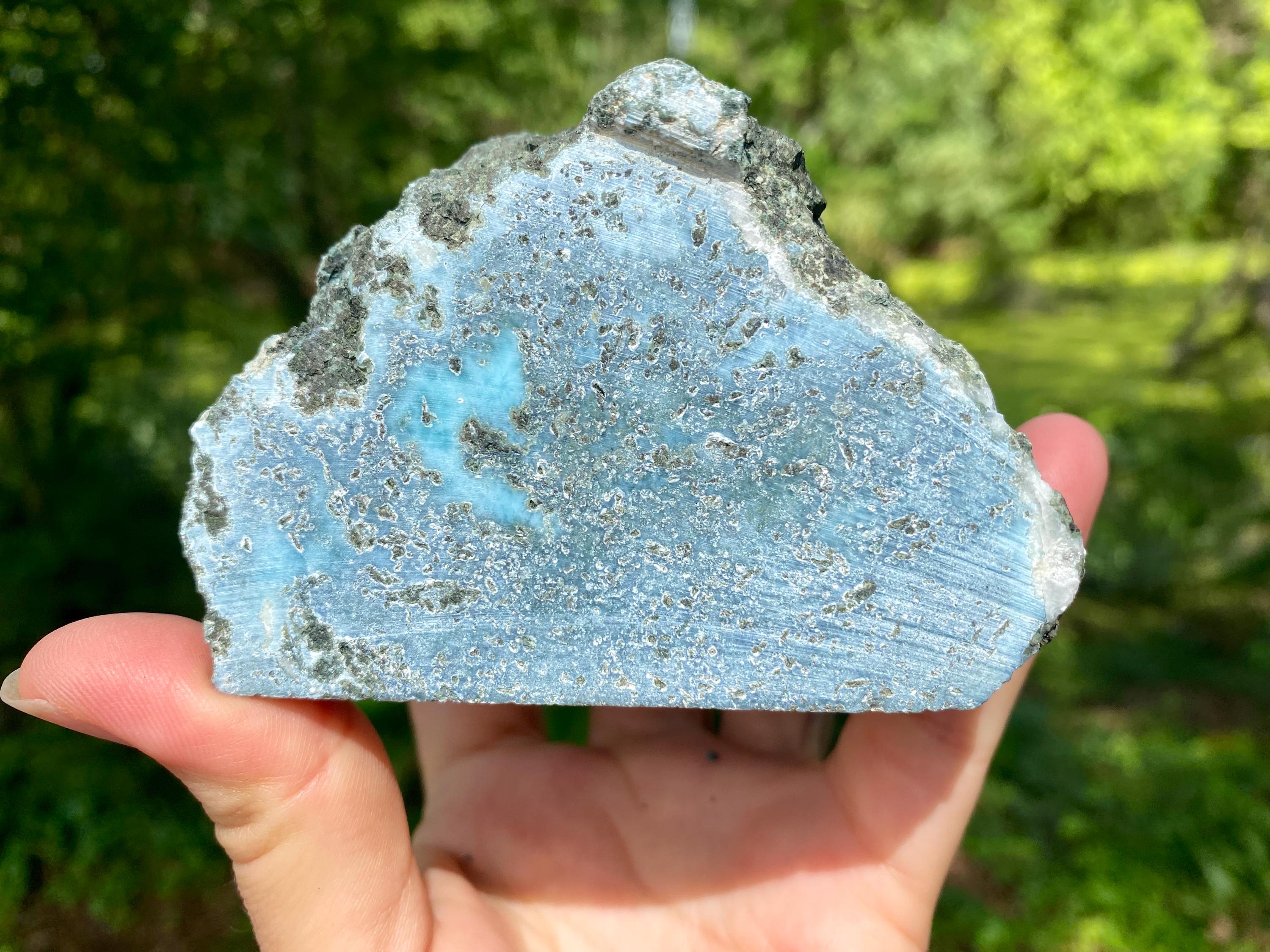 Dominican Larimar Stone: Atlantis Blue Crystal - Throat Chakra Alignment