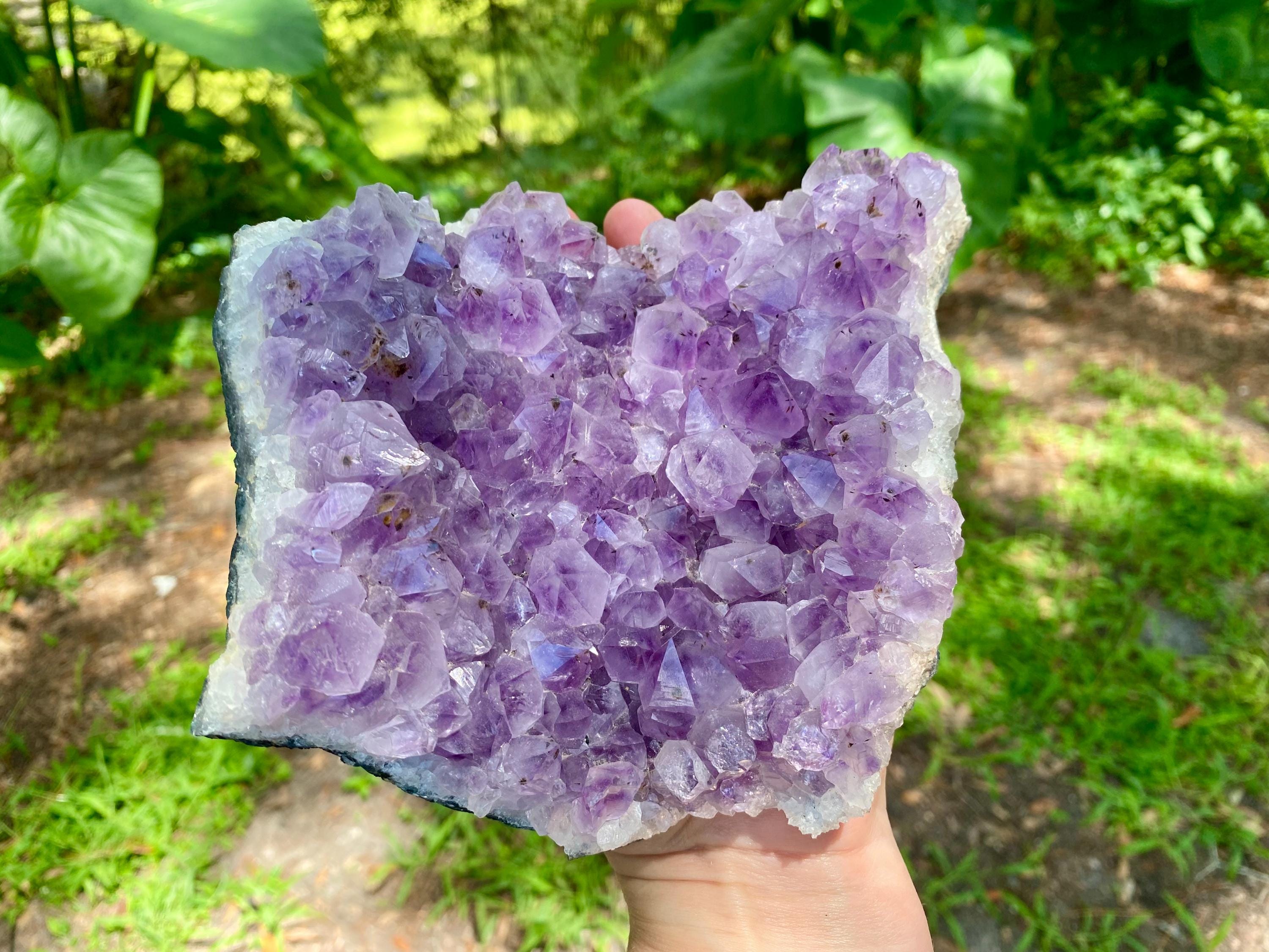 Raw large Amethyst Crystal Cluster: Crown Chakra Stone.  Purple Geode, High Vibration Stone, Spiritual insight, Protection & Meditation"