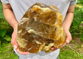 Large Honey Calcite Crystal | Raw Natural Golden Stone, Confidence & Empowerment, Solar Plexus Chakra Energy, Meditation Crystal.