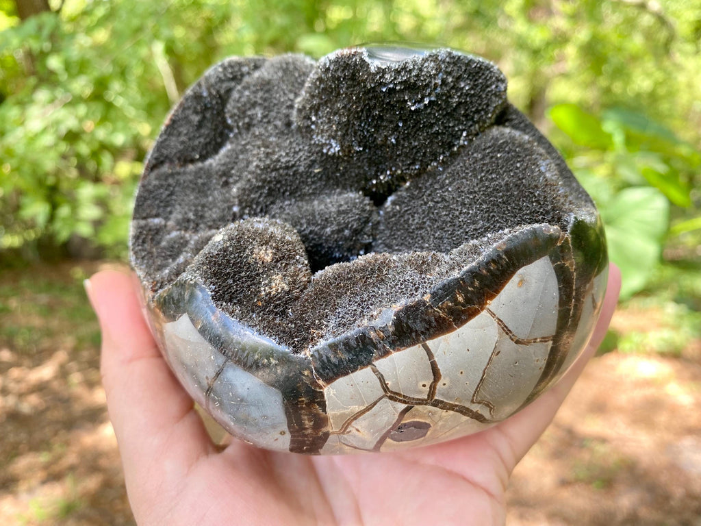 XL Septarian Heart Crystal: Madagascar Dragon Egg Stone, Druzy Cluster