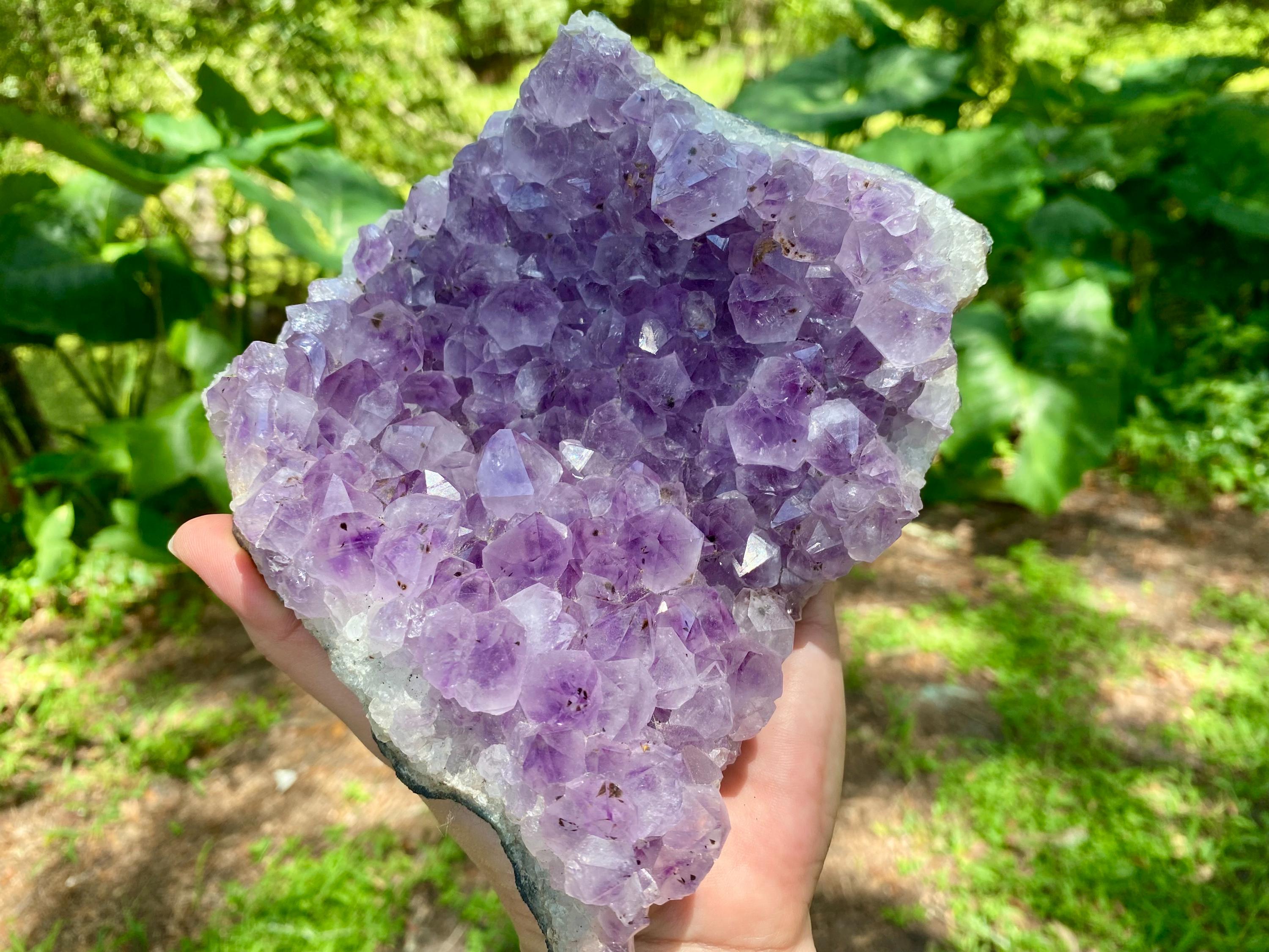 Raw large Amethyst Crystal Cluster: Crown Chakra Stone.  Purple Geode, High Vibration Stone, Spiritual insight, Protection & Meditation"