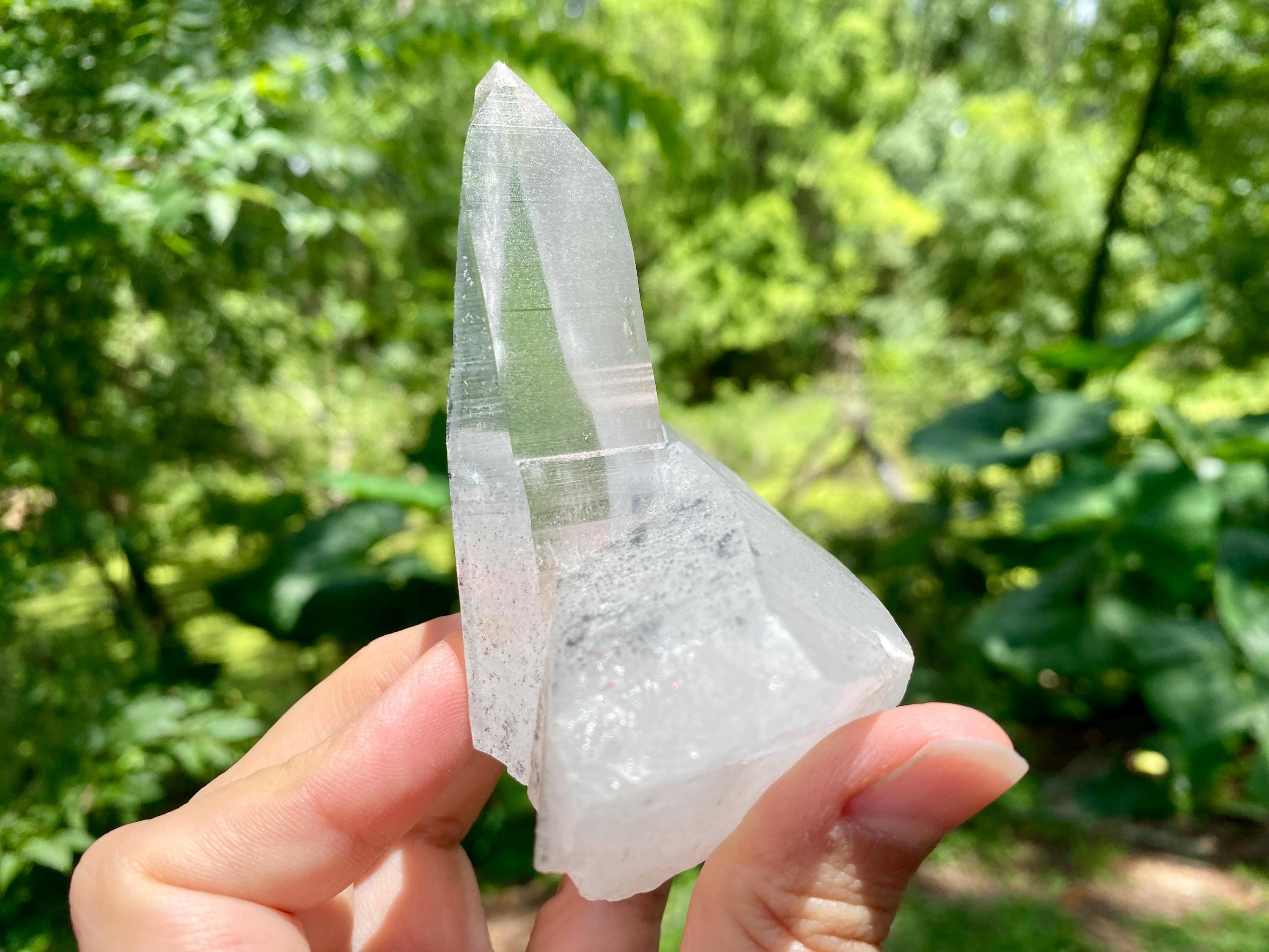 Large Twin Lemurian Seed Crystal | Double Quartz Point, High Vibration Stone, Meditation, Healing & Energy Amplifier. It weighs 8.6 Oz.