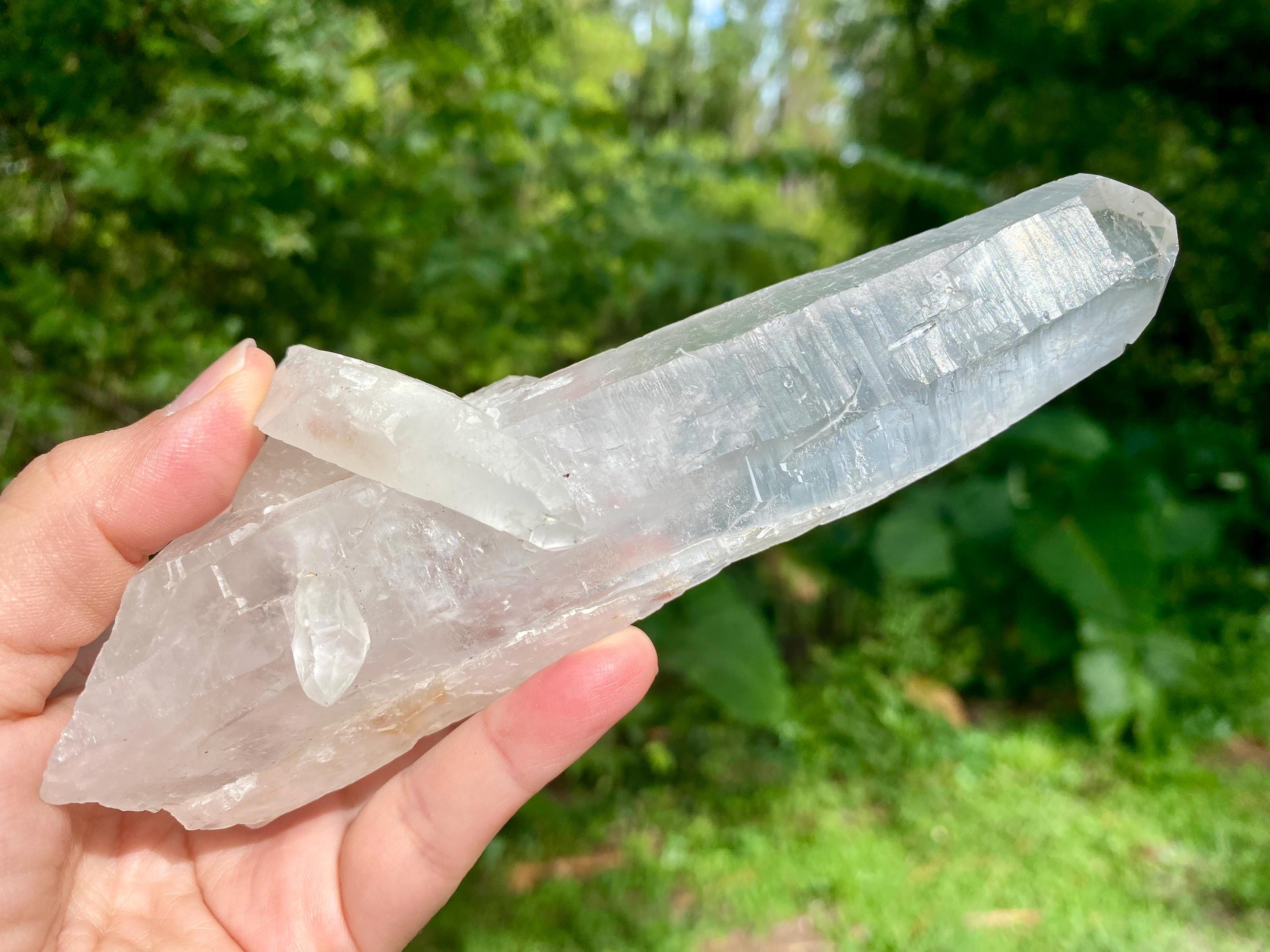 Sublime Diamantina Crystal Point. Large Raw Diamantina Quartz Wand.