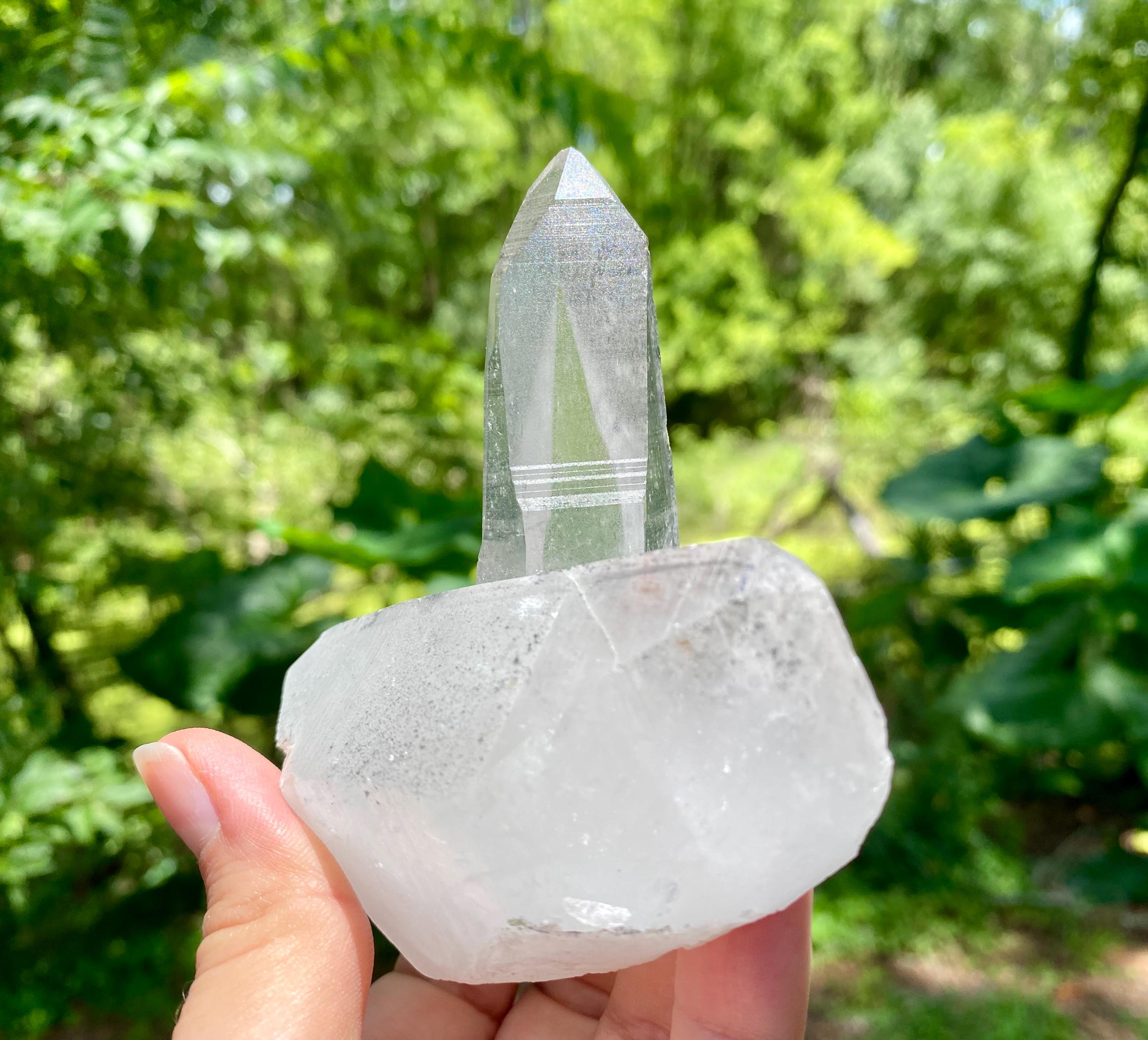 Large Twin Lemurian Seed Crystal | Double Quartz Point, High Vibration Stone, Meditation, Healing & Energy Amplifier. It weighs 8.6 Oz.