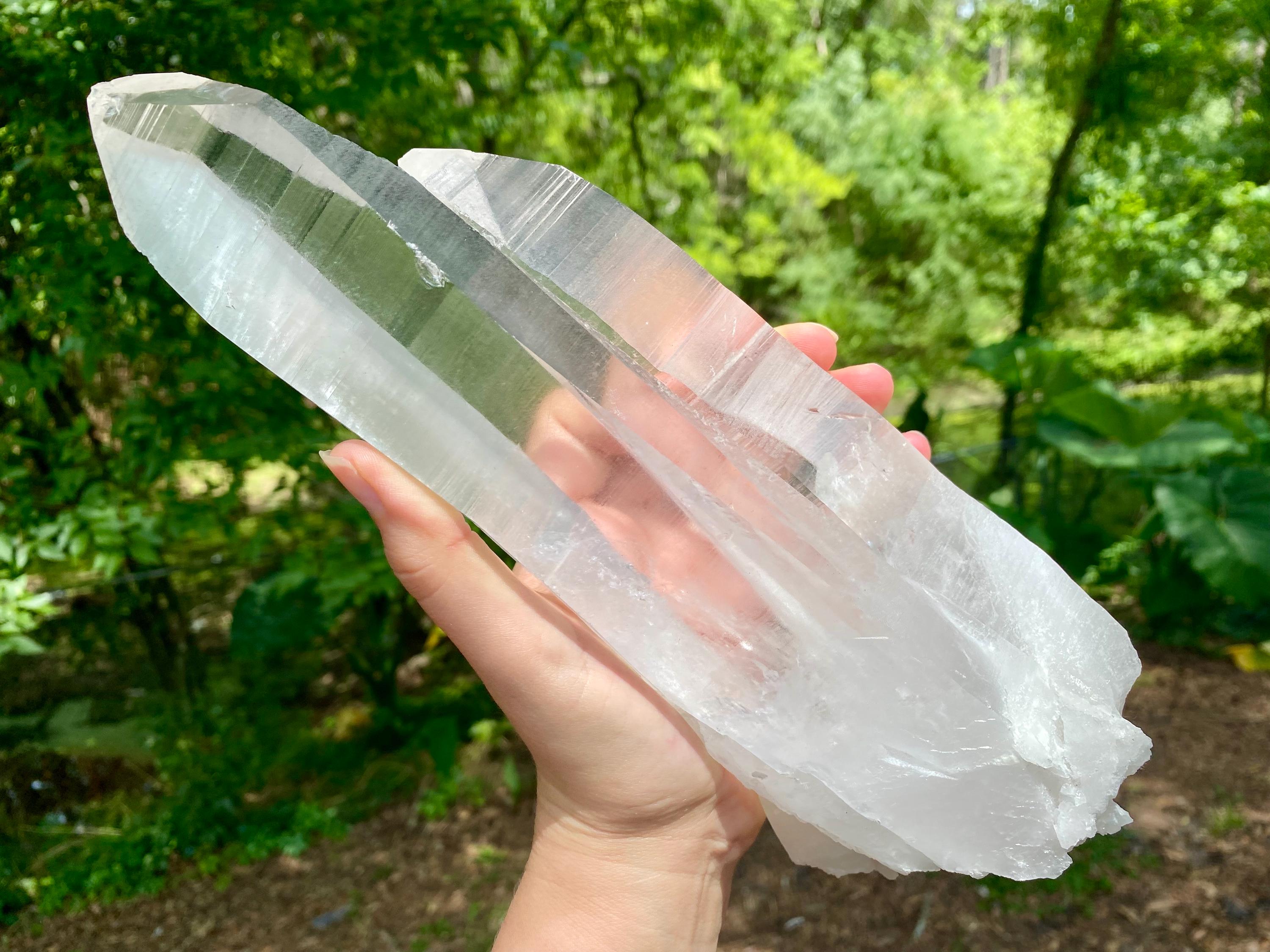 Extra Large Twin Lemurian Seed Crystal | Double Quartz Point, High Vibration Stone, Meditation, Healing & Energy Amplifier, one of a kind.