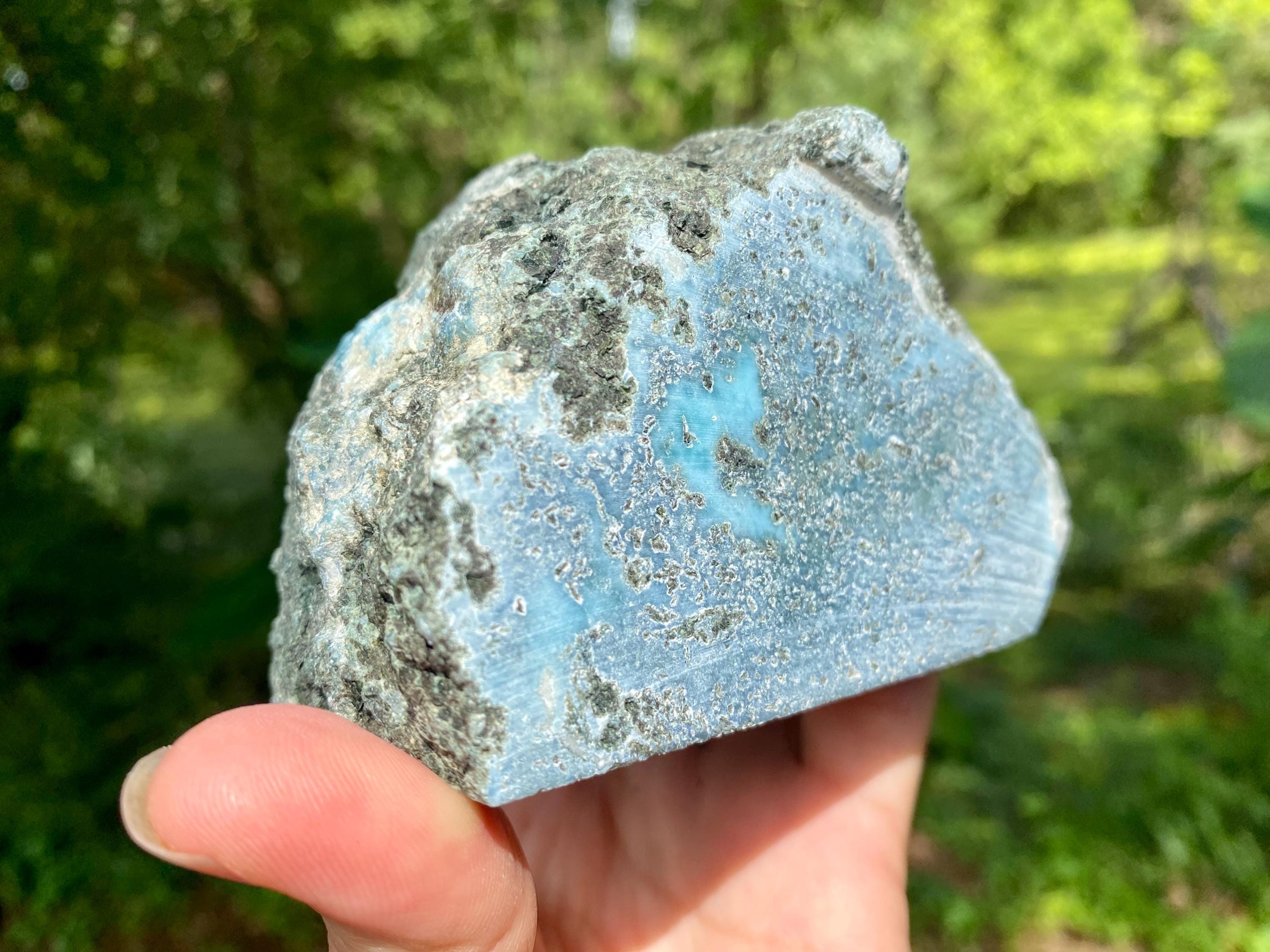 Dominican Larimar Stone: Atlantis Blue Crystal - Throat Chakra Alignment