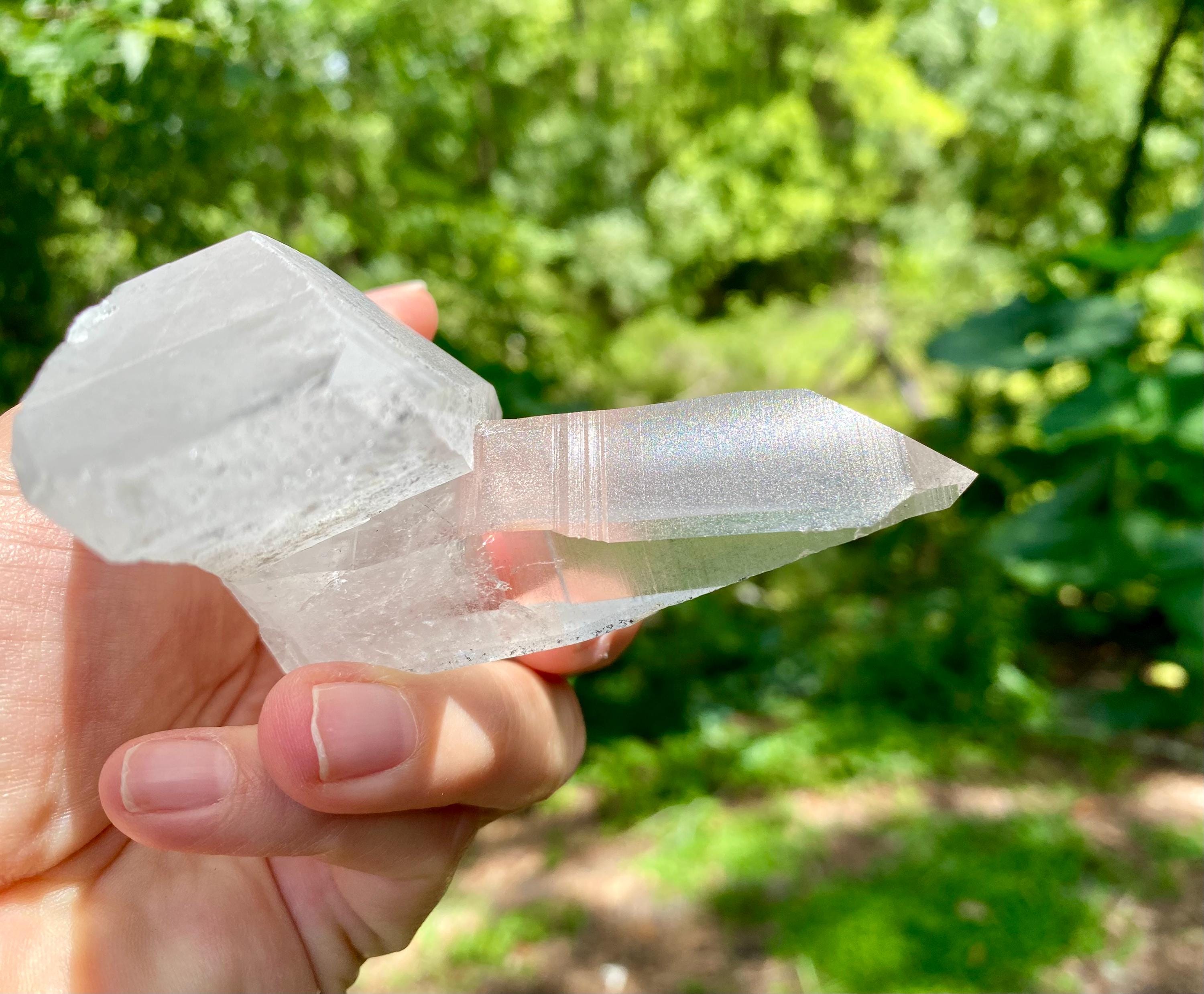 Large Twin Lemurian Seed Crystal | Double Quartz Point, High Vibration Stone, Meditation, Healing & Energy Amplifier. It weighs 8.6 Oz.