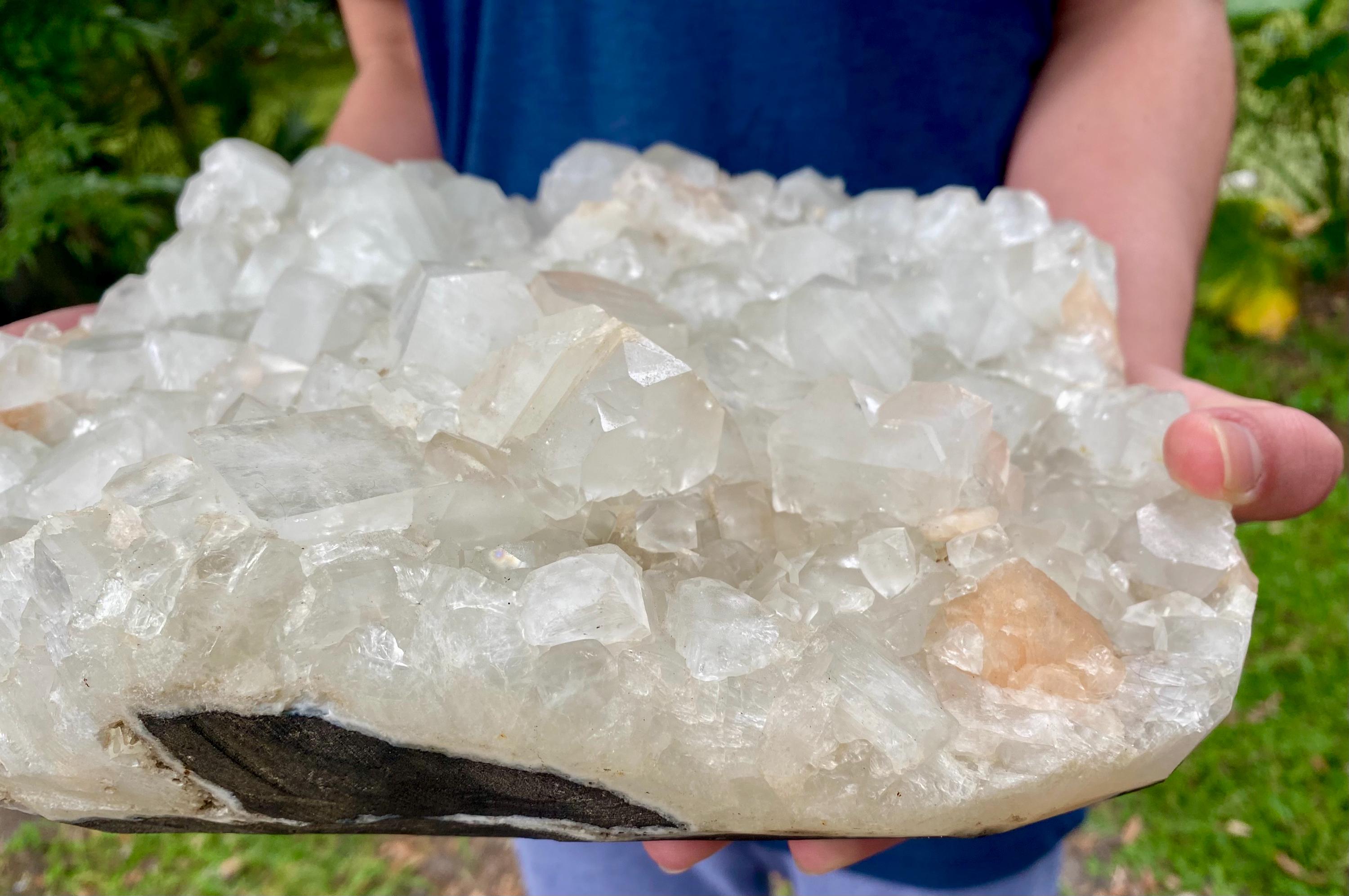 Rare Apophyllite Crystal Cluster with stilbite inclusions, Unique specimen worthy of being displayed anywhere.