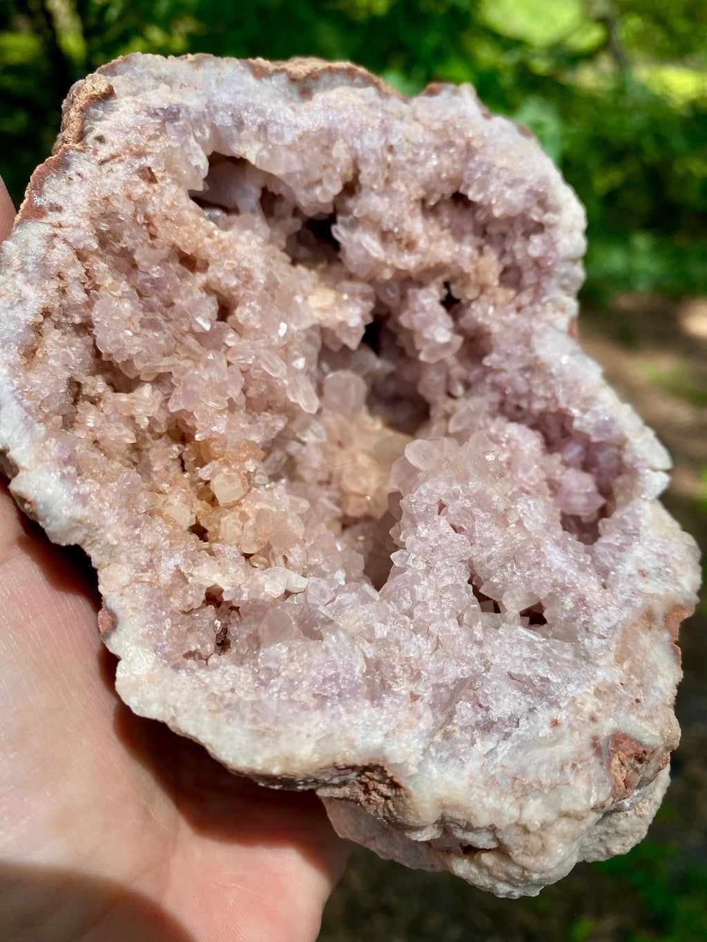 Raw Pink Amethyst Cluster: Extra Large Crystal Geode, 974 grams