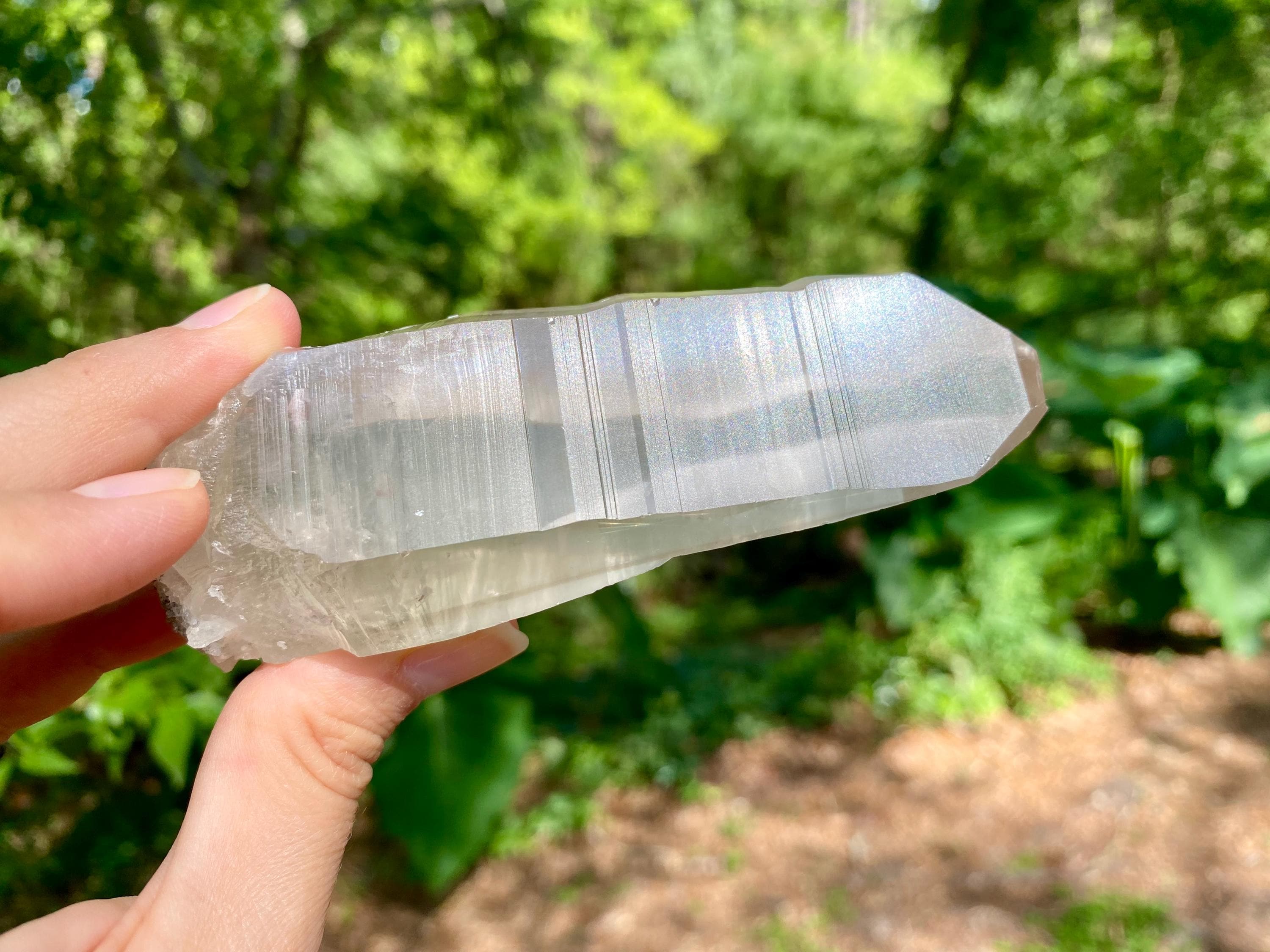 Smoky Lemurian Quartz Crystal Point: Natural Unpolished Gemstone (Chipped Tip - See Pictures) magnificent lemurian specimen.