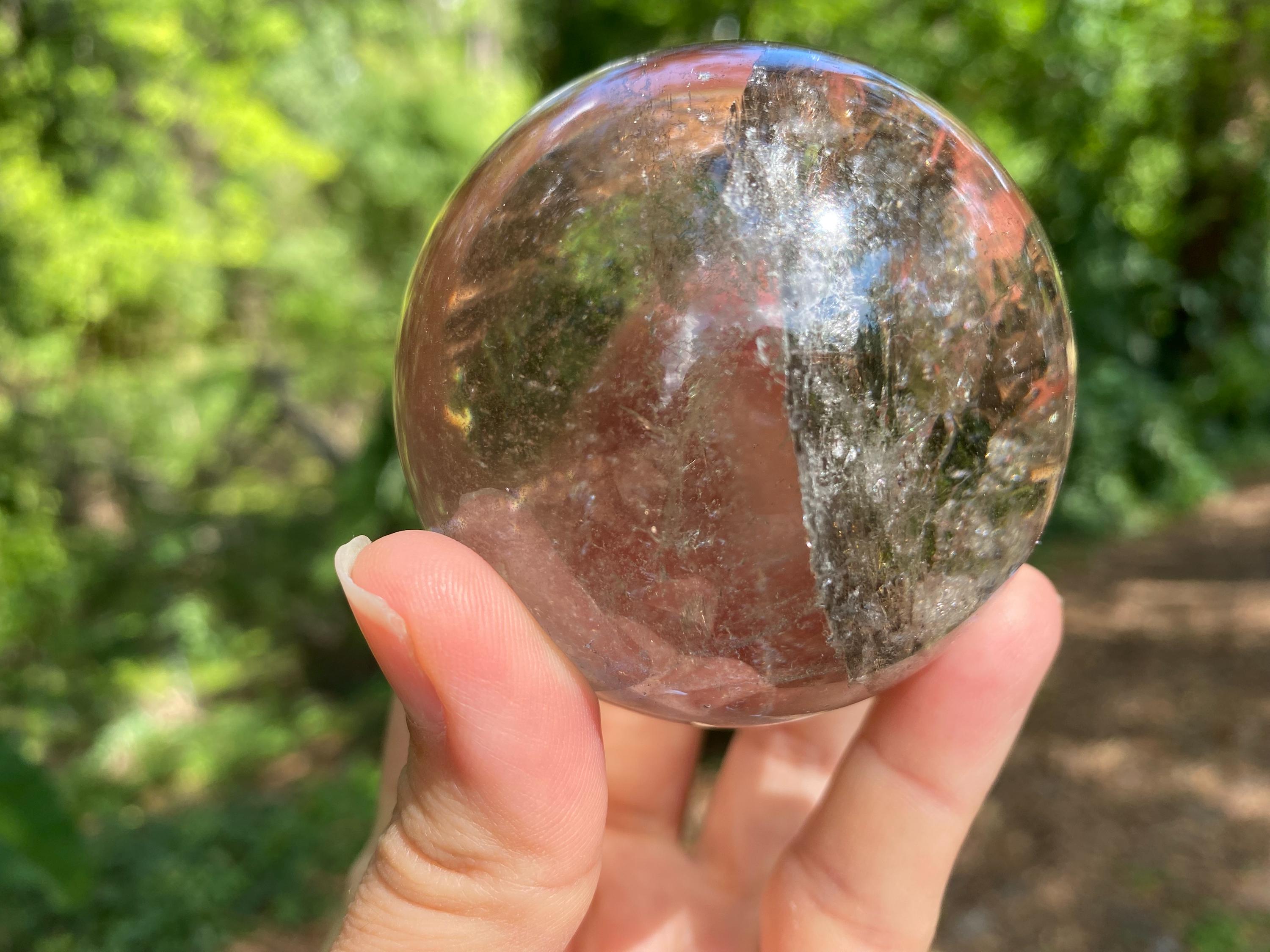 Rainbow Smoky Quartz Sphere: Brazilian Crystal, 2.5 inch