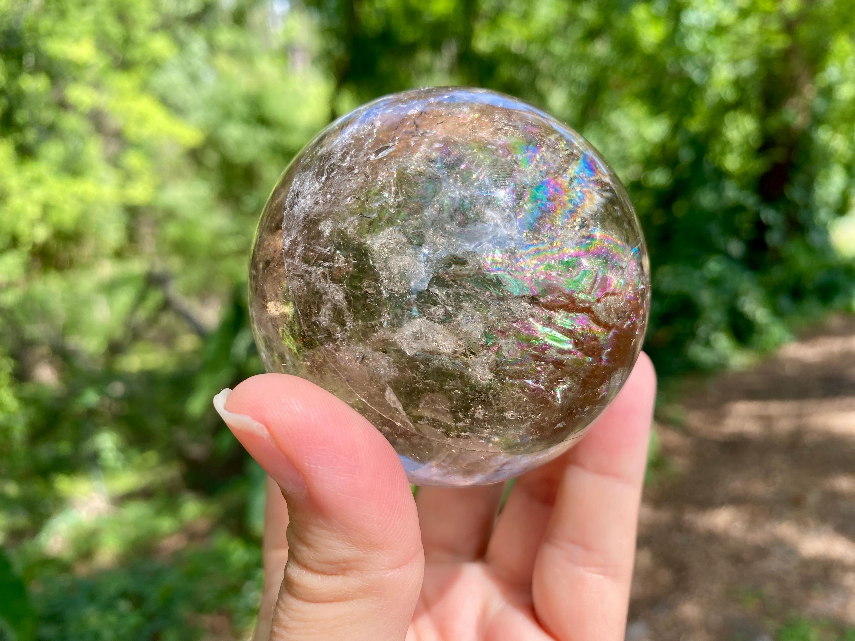 Rainbow Smoky Quartz Sphere: Brazilian Crystal, 2.5 inch