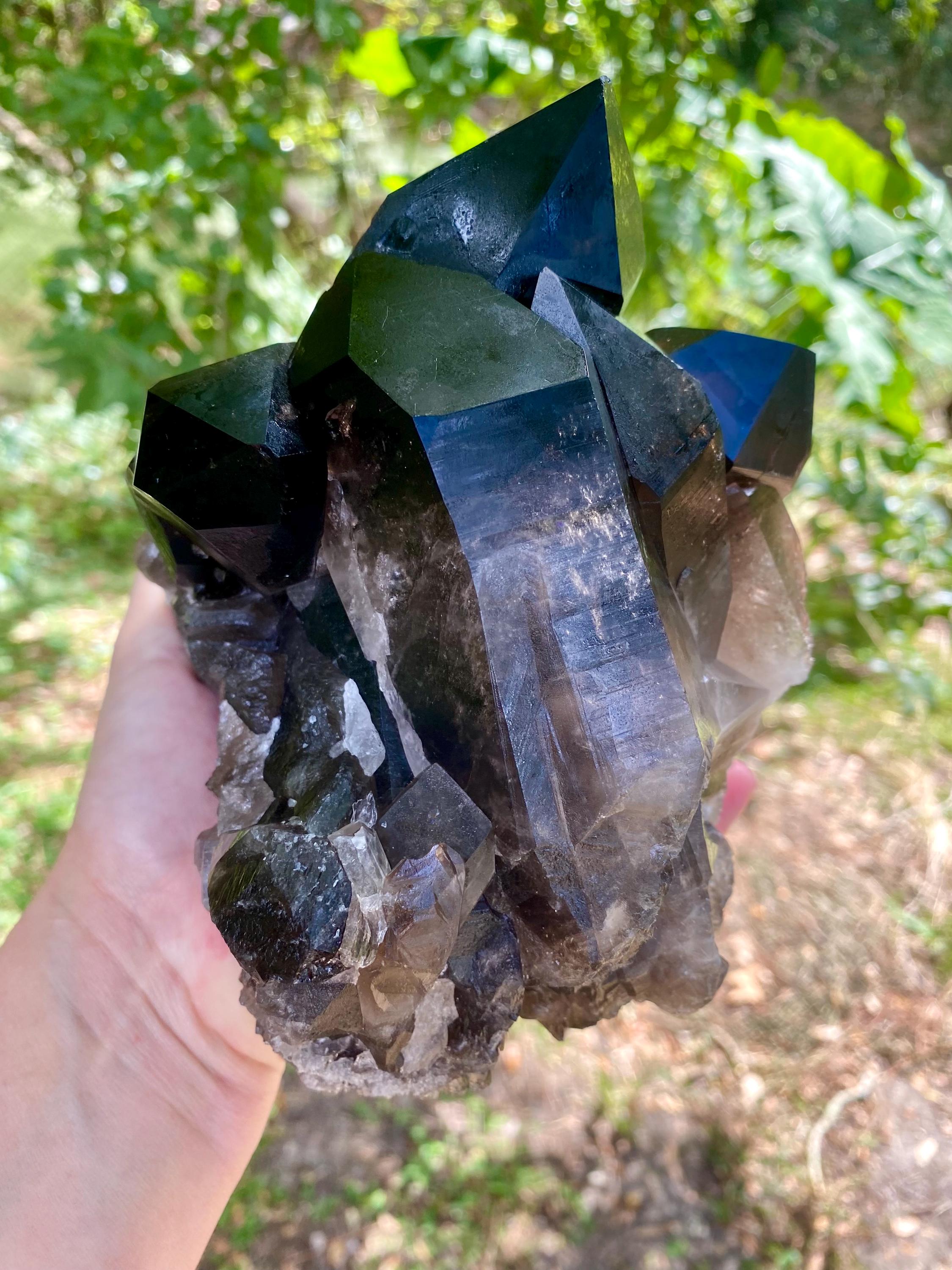 Extra Large Smoky Quartz Cluster. Beautiful Brazilian Smoky Quartz Crystal.
