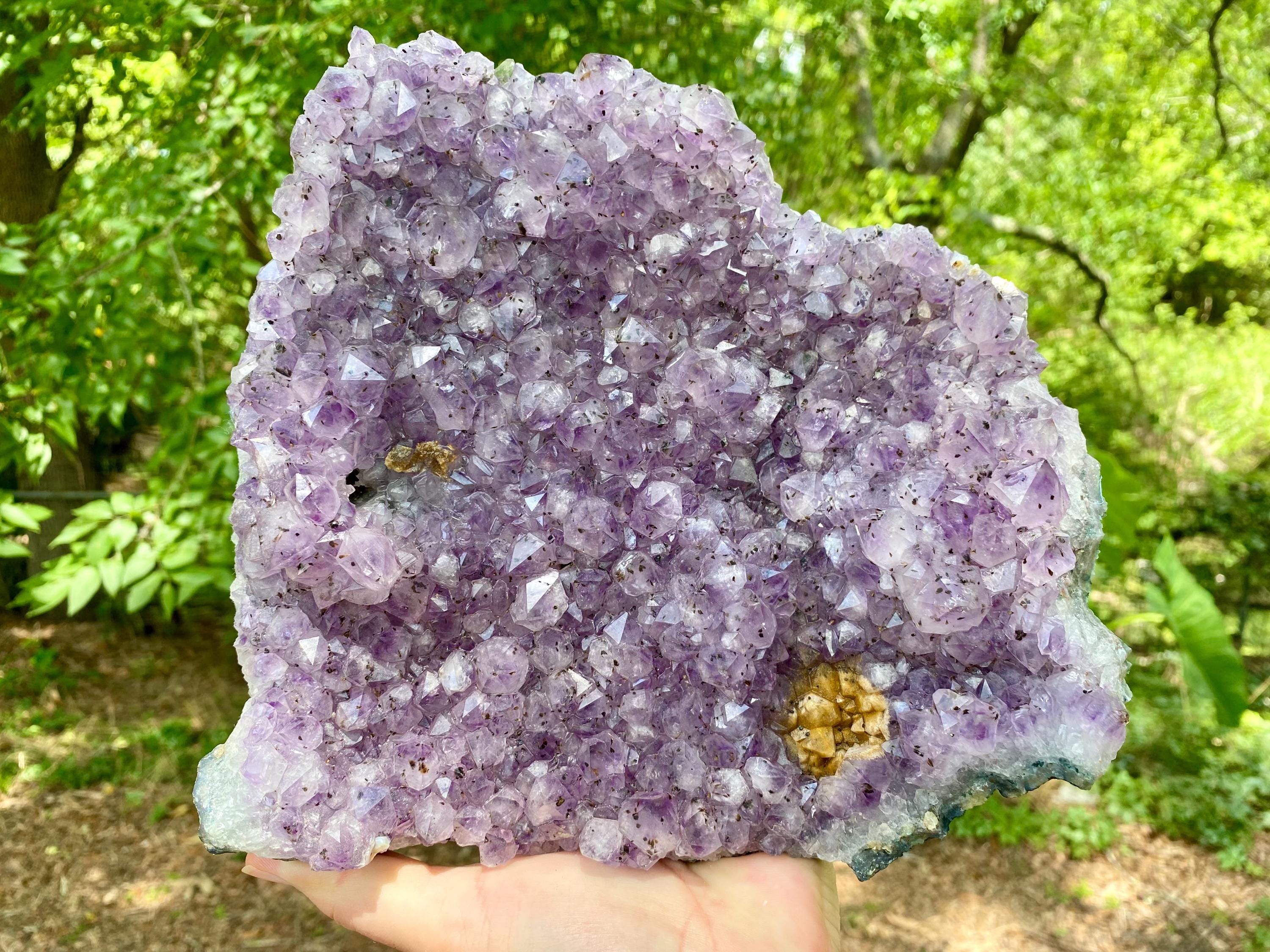 XL Large Amethyst Cluster | Raw Healing Crystal, Purple Geode, High Vibration Stone, Spiritual Protection Goethite Inclusions, 5lb 14oz