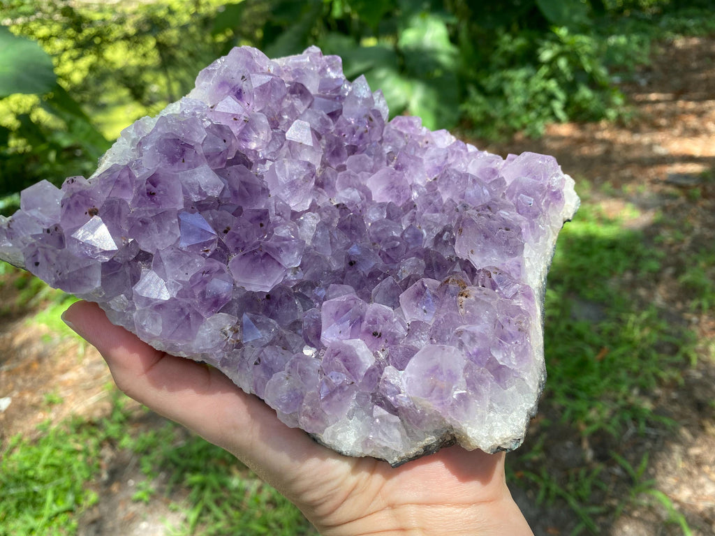 Raw large Amethyst Crystal Cluster: Crown Chakra Stone.  Purple Geode, High Vibration Stone, Spiritual insight, Protection & Meditation"