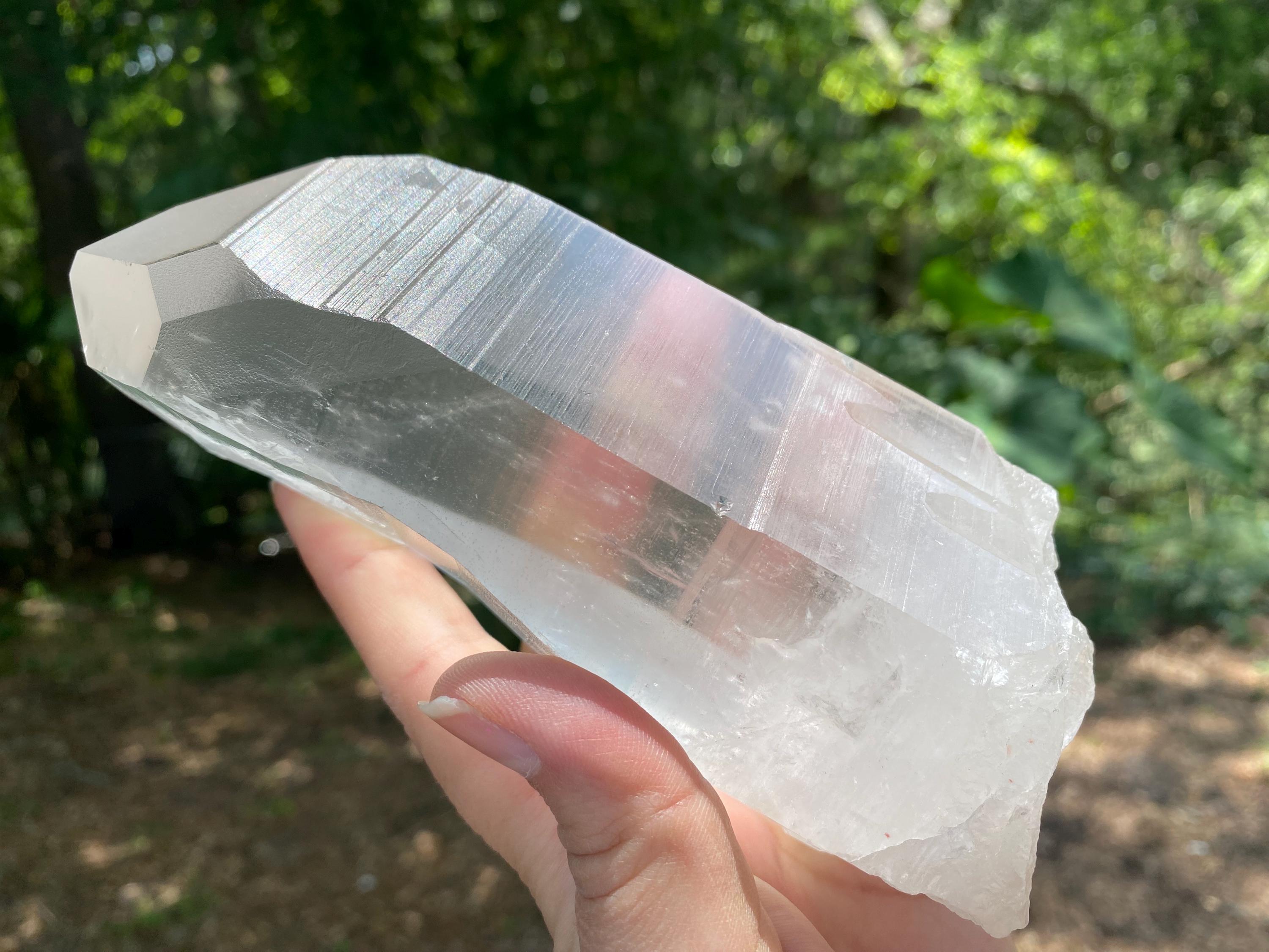 Large Lemurian Quartz Crystal | Healing Point, High Vibration Stone, Meditation & Spiritual Growth, Energy Amplifier, with record keepers.