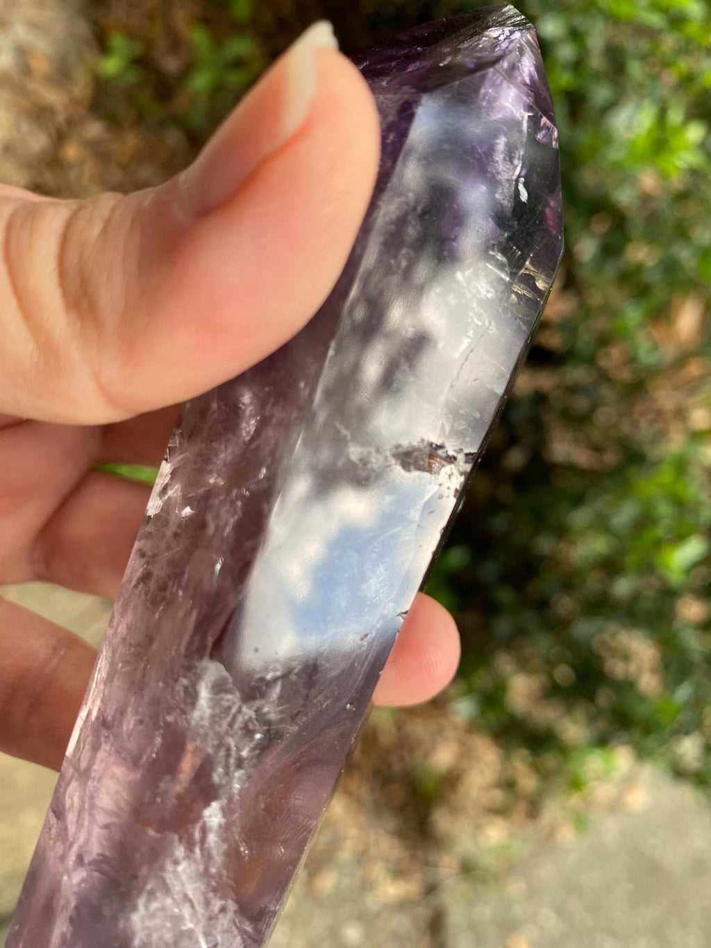 Polished Amethyst Wand: Rainbows & Phantoms - Bahia Crystal