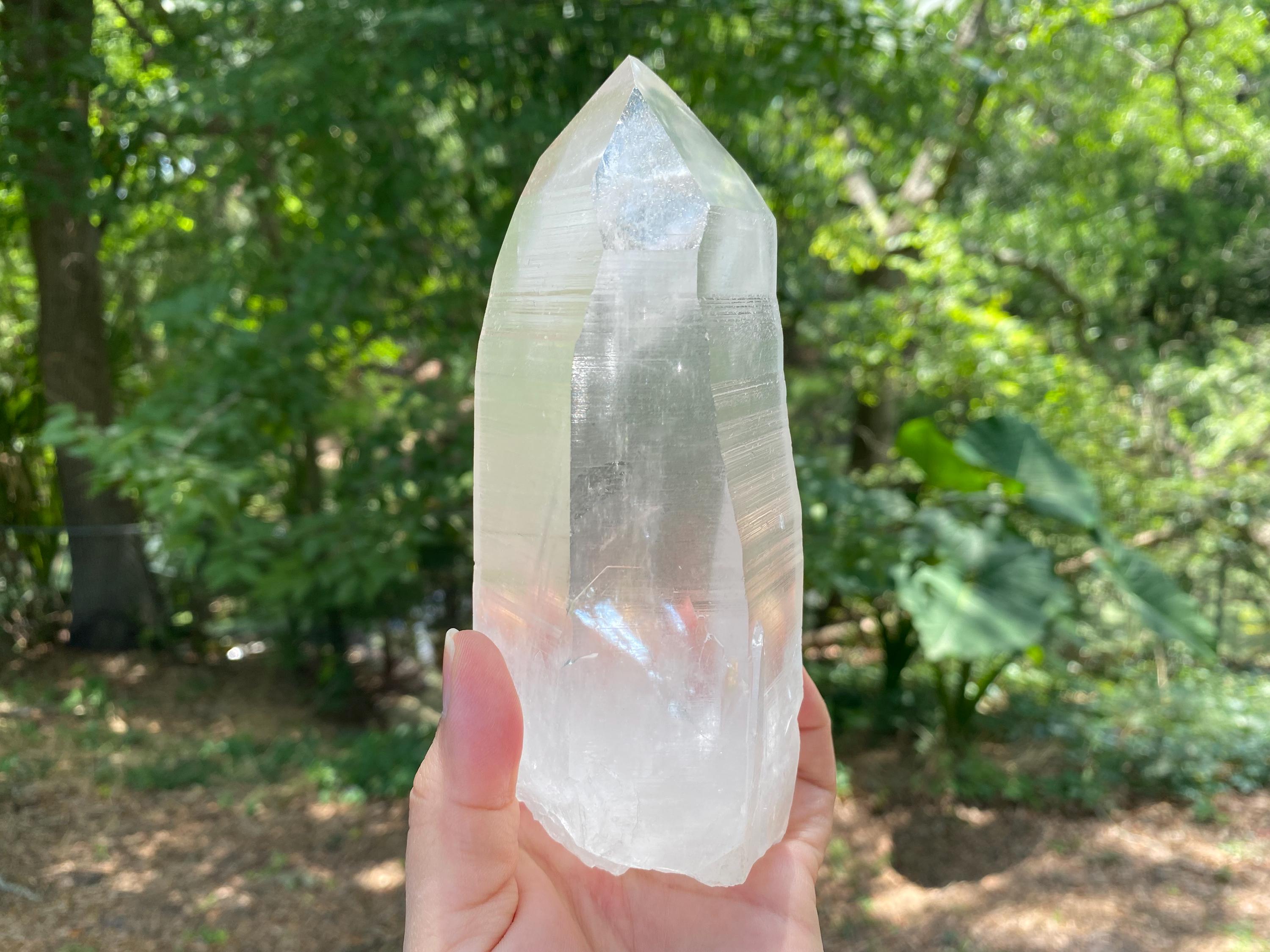 Large Lemurian Quartz Crystal | Healing Point, High Vibration Stone, Meditation & Spiritual Growth, Energy Amplifier, with record keepers.