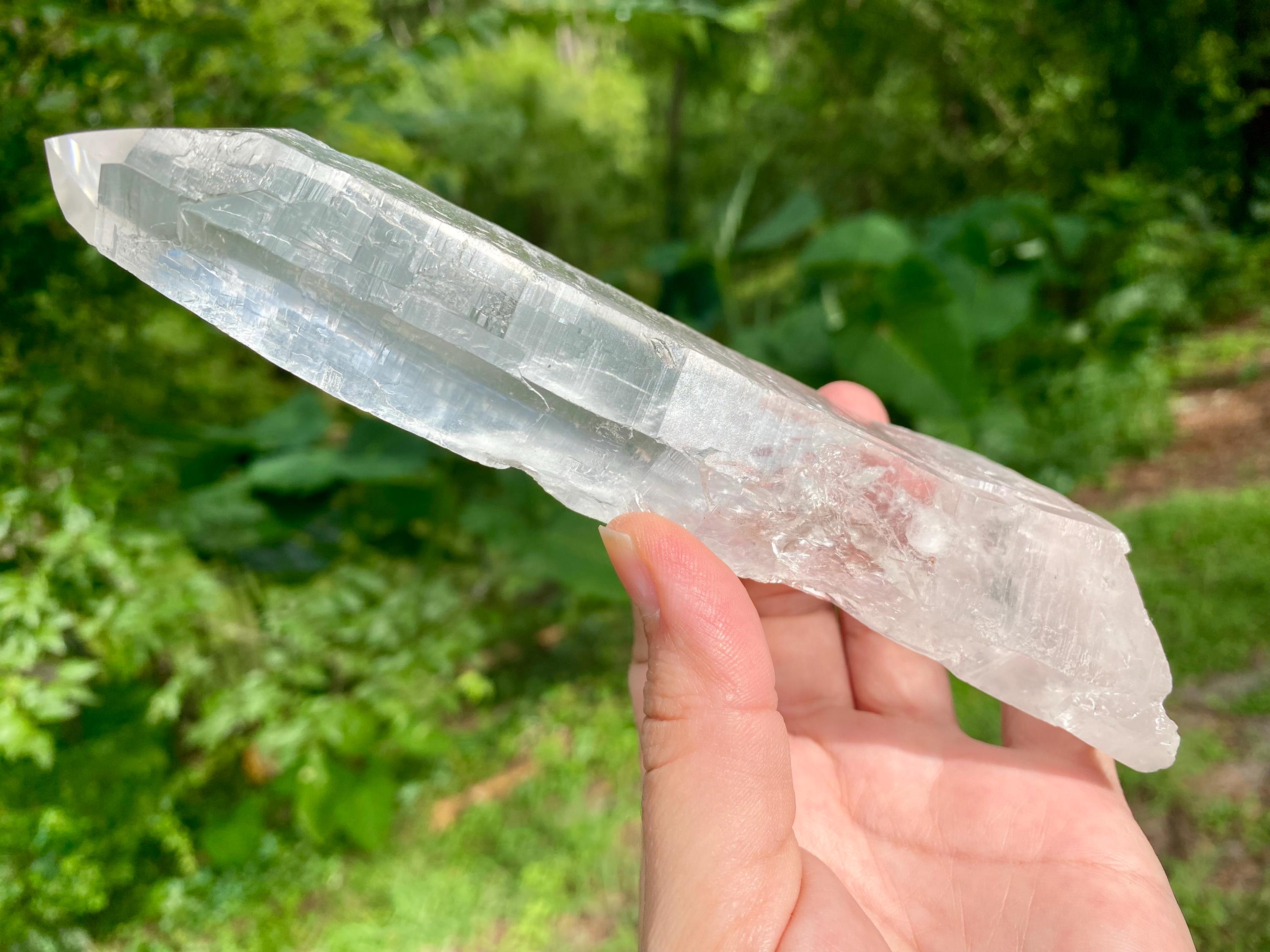 Large Diamantina Quartz Crystal Wand: 362g Laser Point