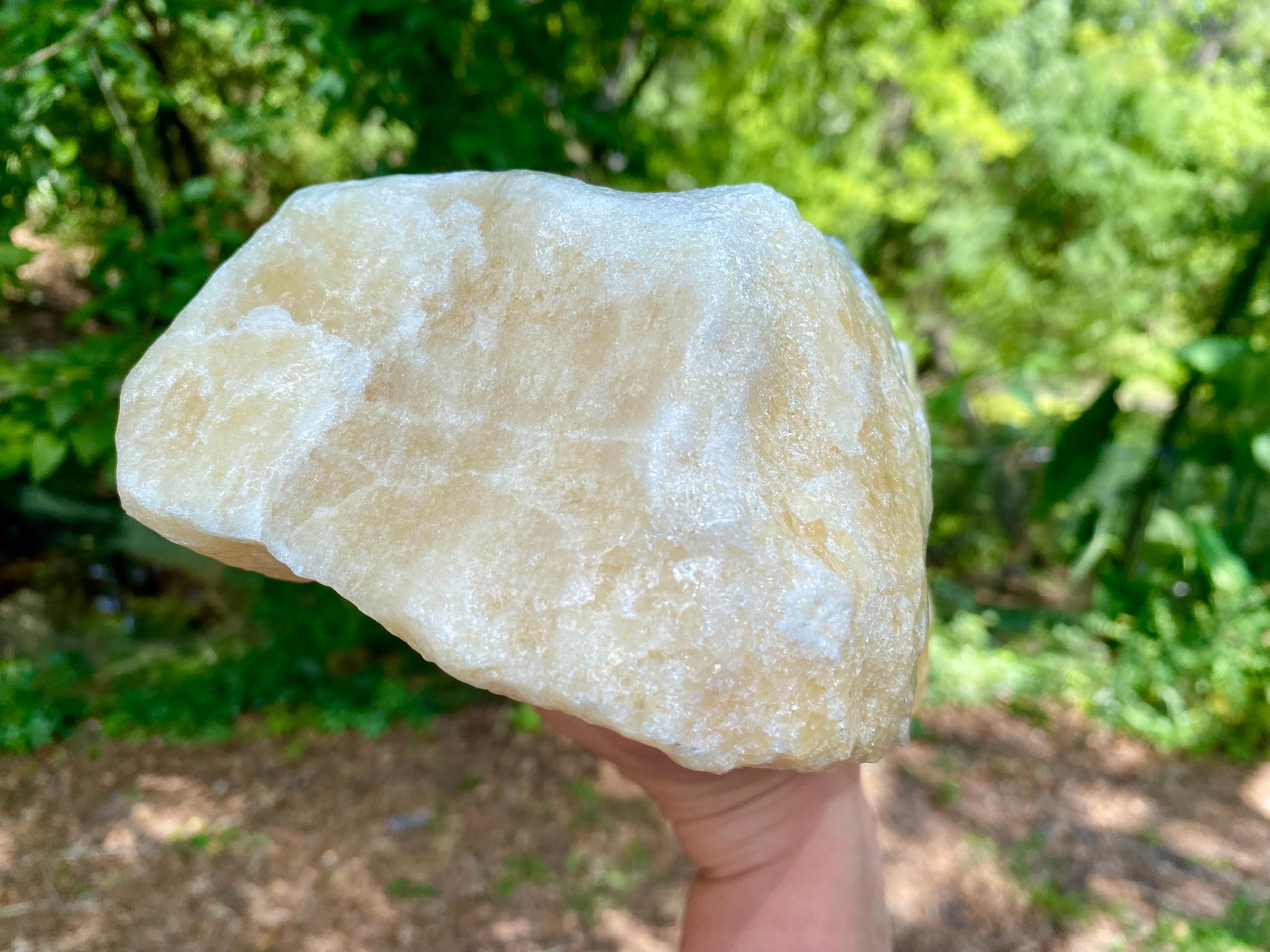 Large Yellow Banded Calcite: 12 Lbs Stone, Solar Plexus Chakra
