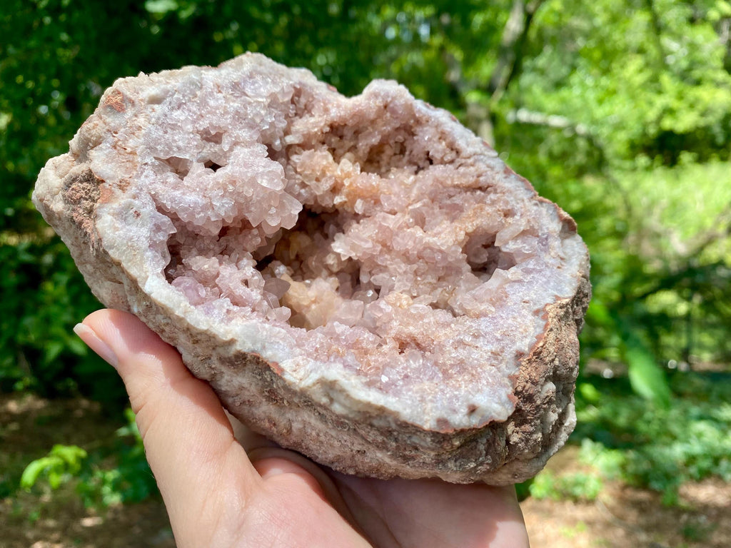 Raw Pink Amethyst Cluster: Extra Large Crystal Geode, 974 grams