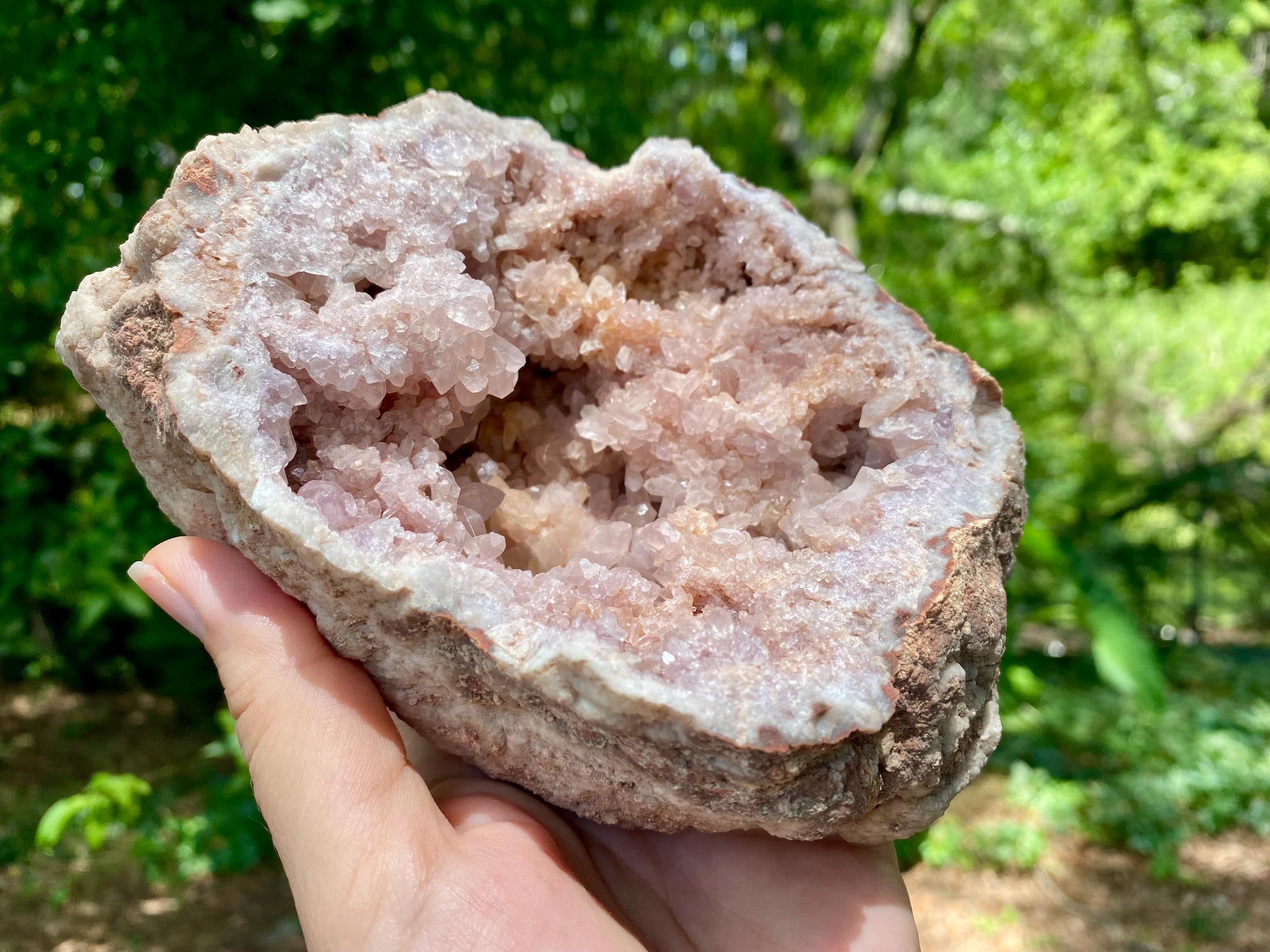 Raw Pink Amethyst Cluster: Extra Large Crystal Geode, 974 grams
