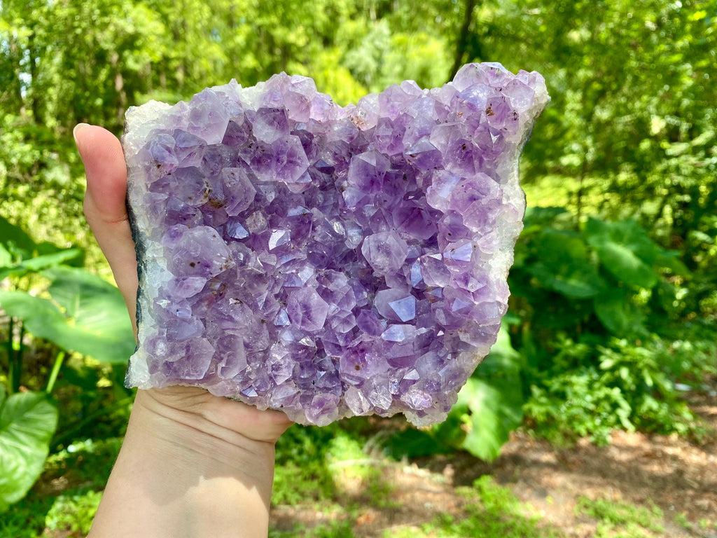 Raw large Amethyst Crystal Cluster: Crown Chakra Stone.  Purple Geode, High Vibration Stone, Spiritual insight, Protection & Meditation"