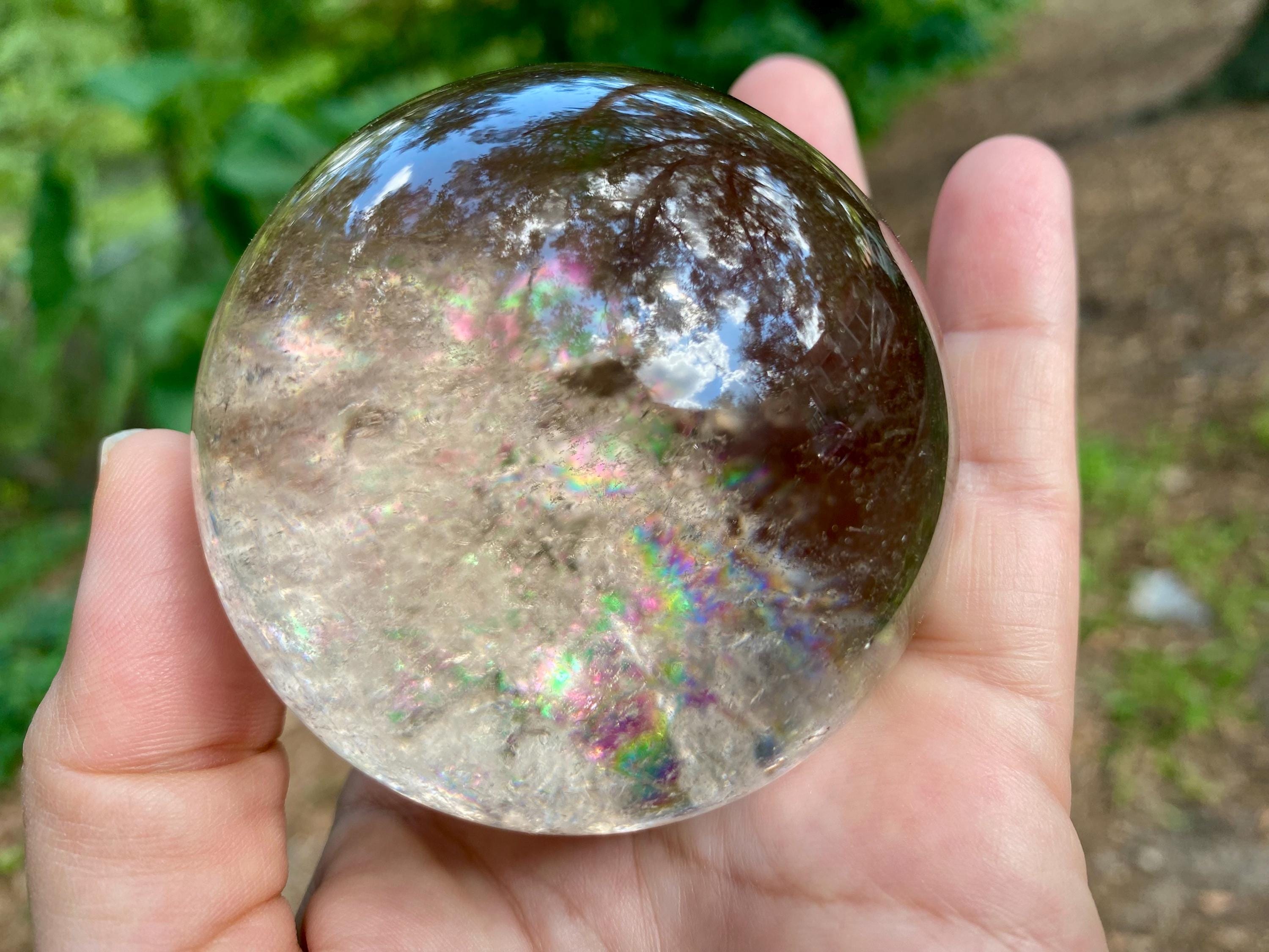 Rainbow Smoky Quartz Sphere: Brazilian Crystal, 2.5 inch