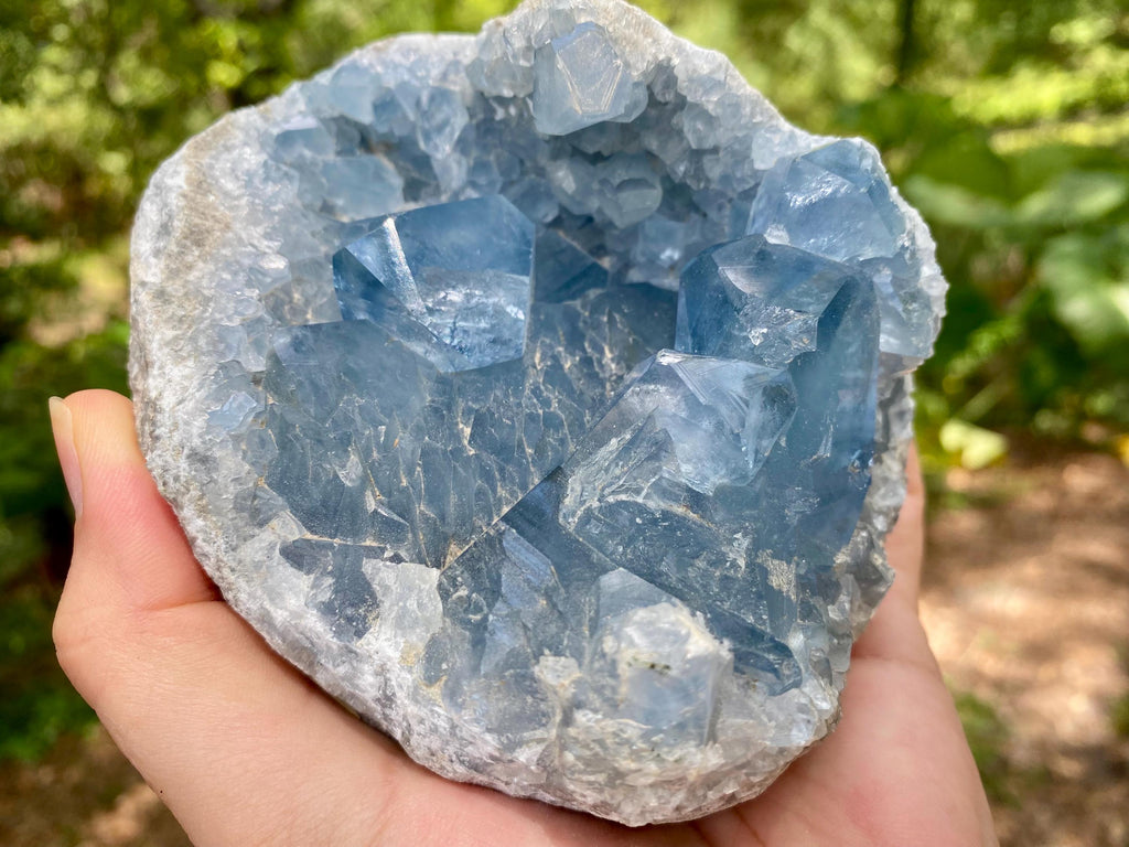 Raw Celestite Crystal Cluster: Madagascar Blue Healing Stone