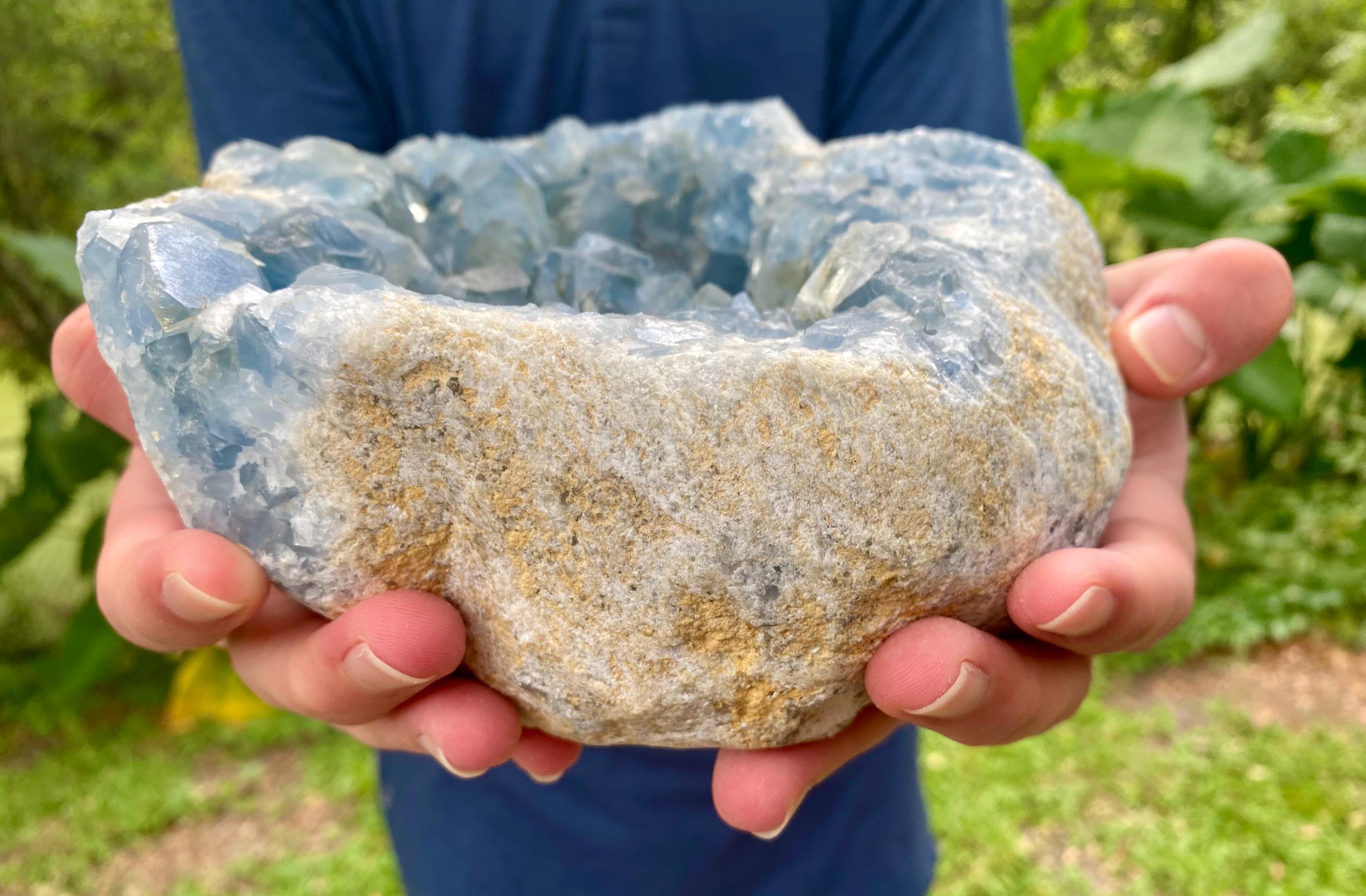 Extra Large Celestite Cluster. Magnificent Blue Celestite Geode.
