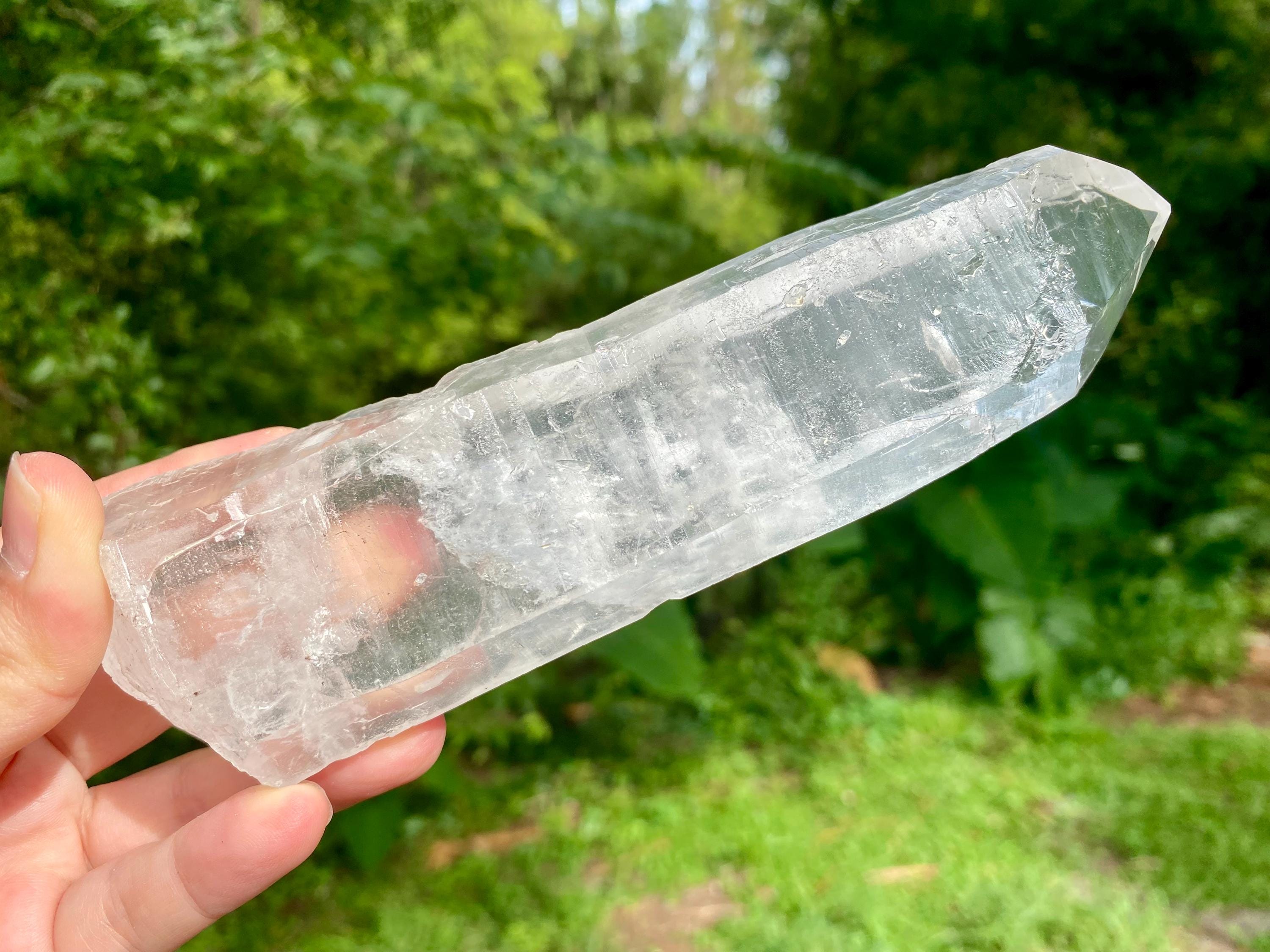 Large Diamantina Quartz Crystal Wand: 362g Laser Point