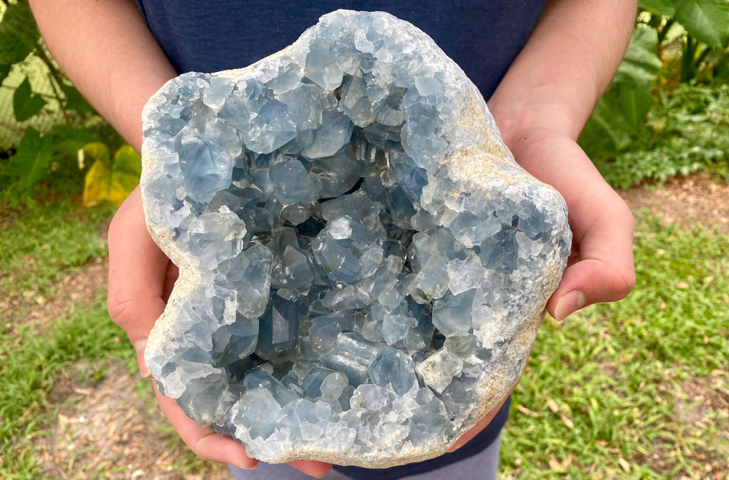 Extra Large Celestite Cluster. Magnificent Blue Celestite Geode.