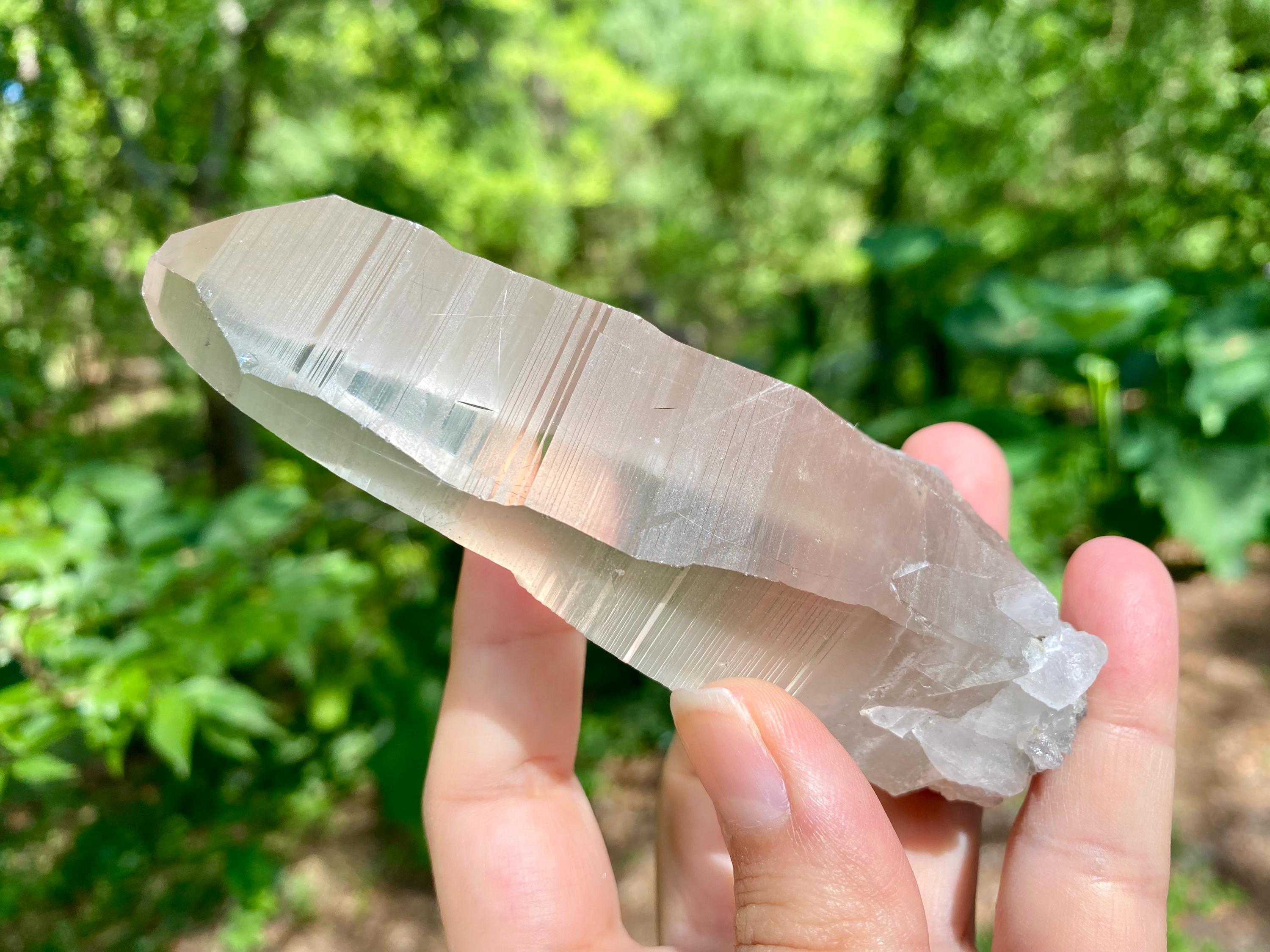 Smoky Lemurian Quartz Crystal Point: Natural Unpolished Gemstone (Chipped Tip - See Pictures) magnificent lemurian specimen.